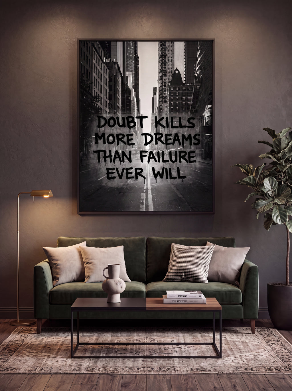 Doubt Kills More Dreams Than Failure | Black & White Canvas Wall Art