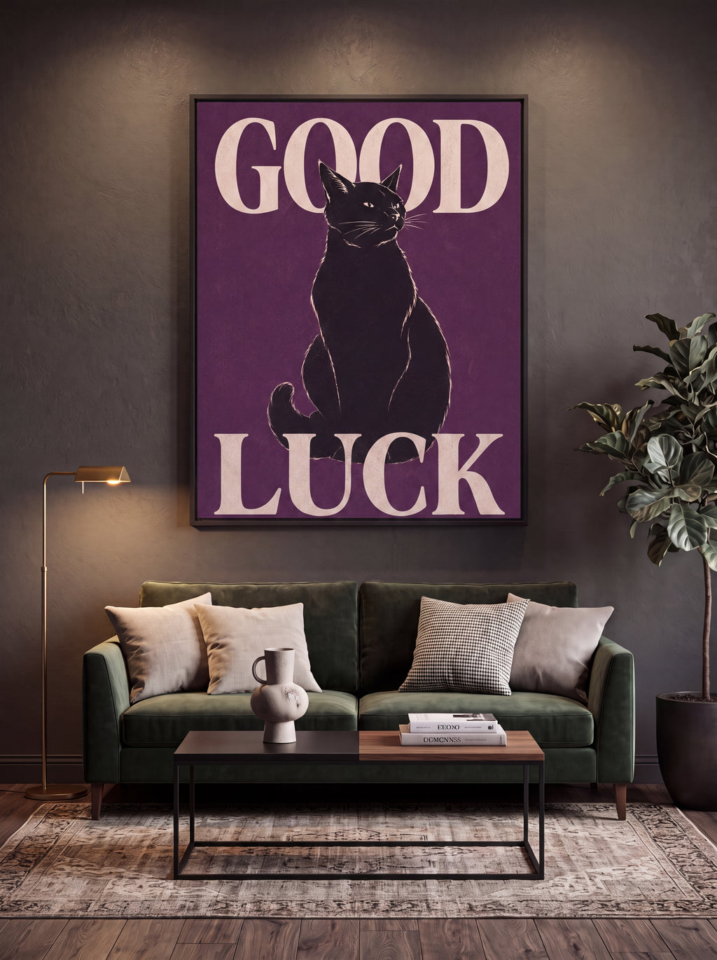 Good Luck | Japanese Lucky Cat Streetwear Canvas Wall Art
