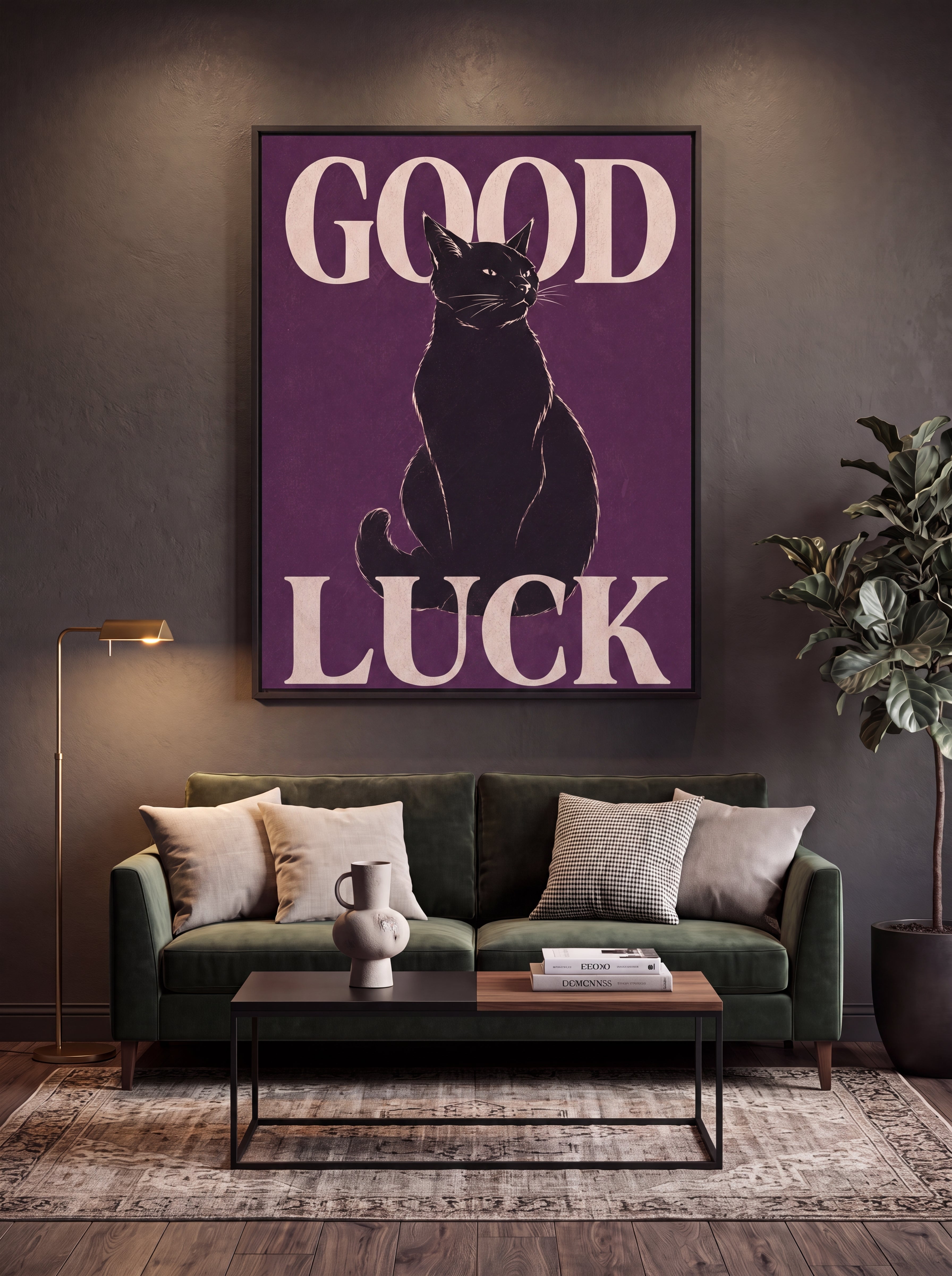 Good Luck | Japanese Lucky Cat Streetwear Canvas Wall Art