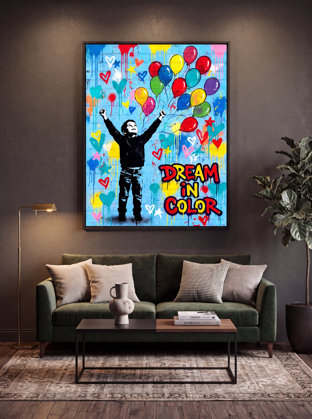 Dream In Color | Vibrant Abstract Inspirational Canvas Wall Art