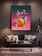 Time Warp | Surreal Melting Clock Canvas Wall Art