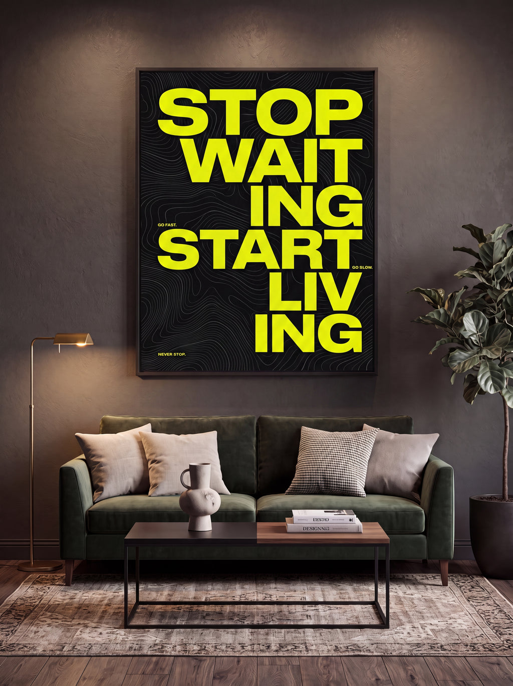 Stop Waiting Start Living | Motivational Canvas Wall Art