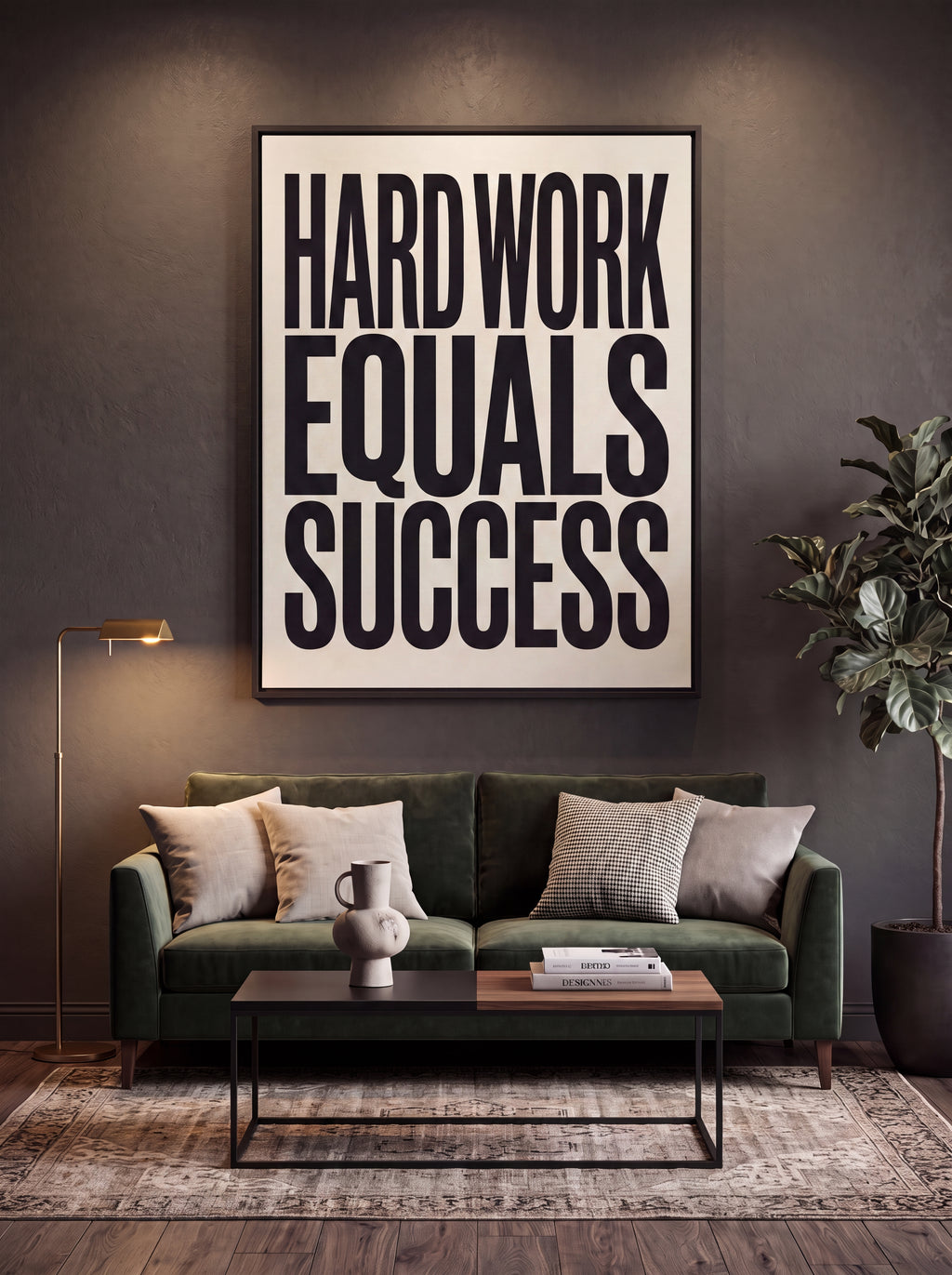 Hard Work Equals Success | Stoic Motivational Canvas Wall Art