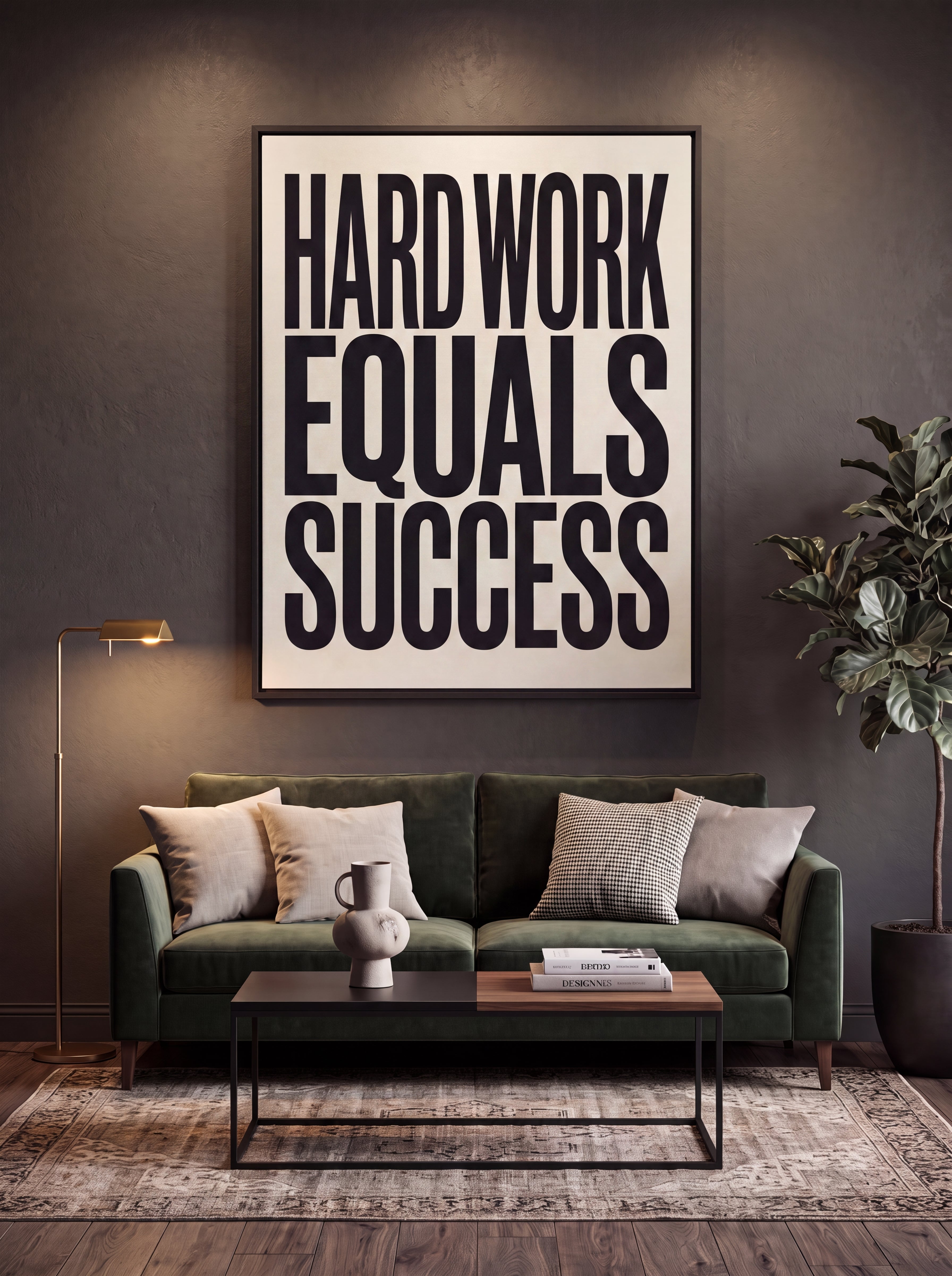 Hard Work Equals Success | Stoic Motivational Canvas Wall Art