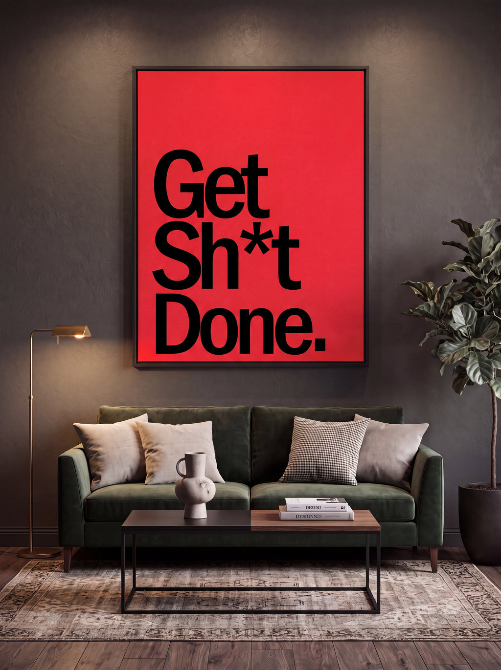 Get Sh*t Done | Bold Motivational Office Canvas Wall Art