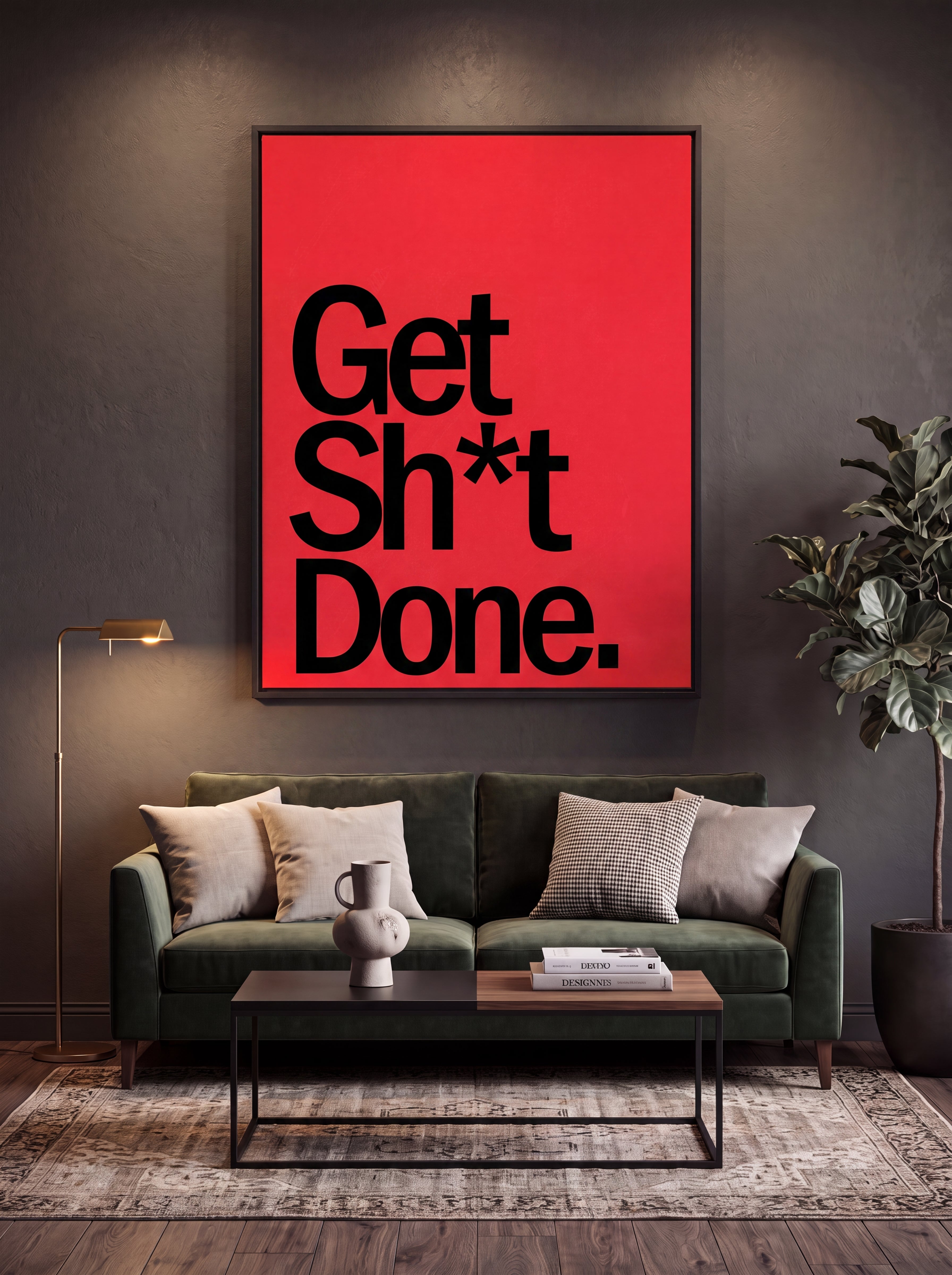 Get Sh*t Done | Bold Motivational Office Canvas Wall Art