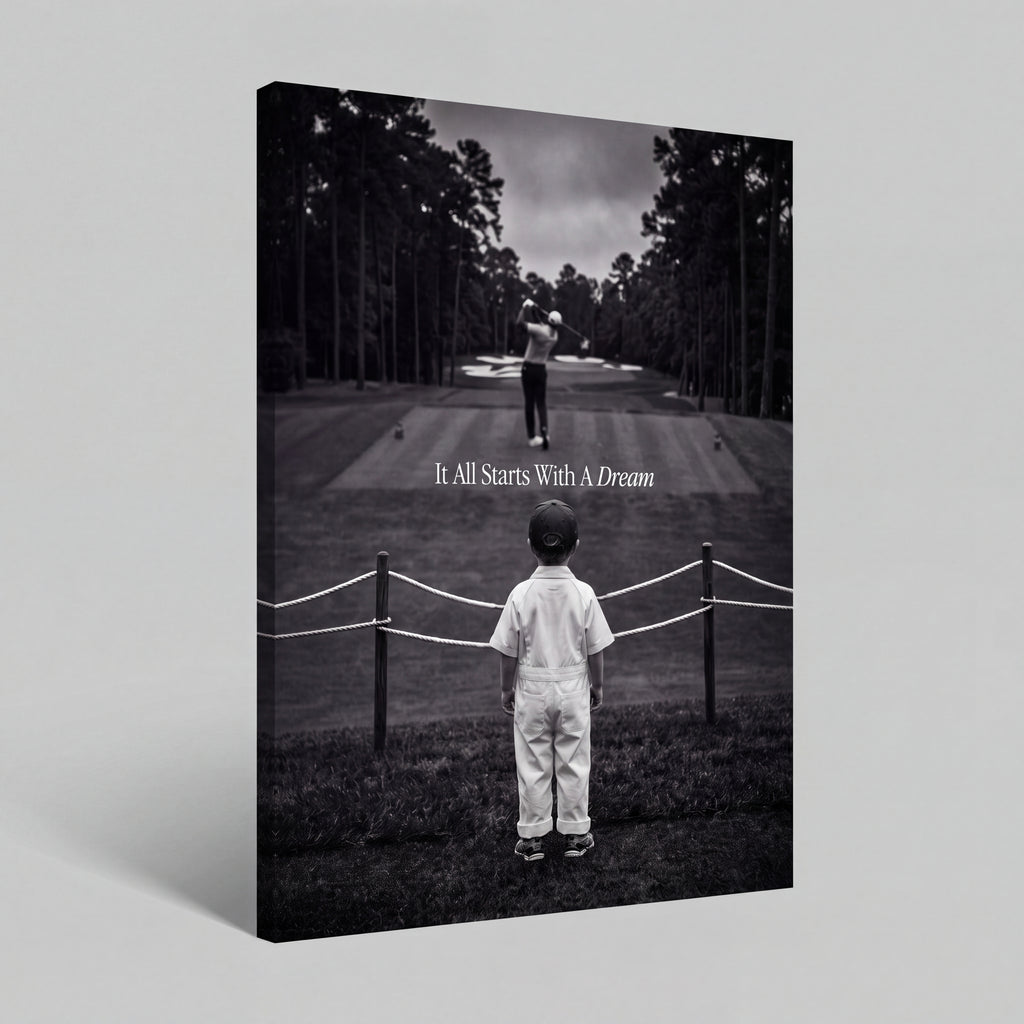 It All Starts With A Dream | Golf Course Canvas Wall Art