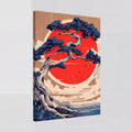 Rising Sun | Japanese Bonsai Woodblock Canvas Wall Art
