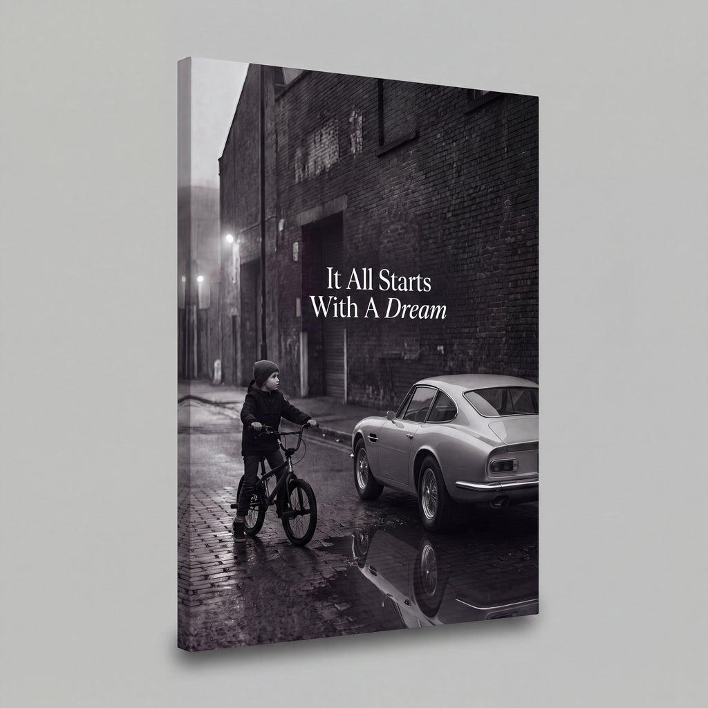 It All Starts With A Dream | Luxury Supercar Canvas Wall Art