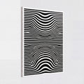 Optical Art Waves | Black & White Geometric Canvas Wall Art