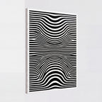 Optical Art Waves | Black & White Geometric Canvas Wall Art