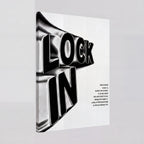 Lock In | Liquid Chrome 3D Typography Canvas Wall Art