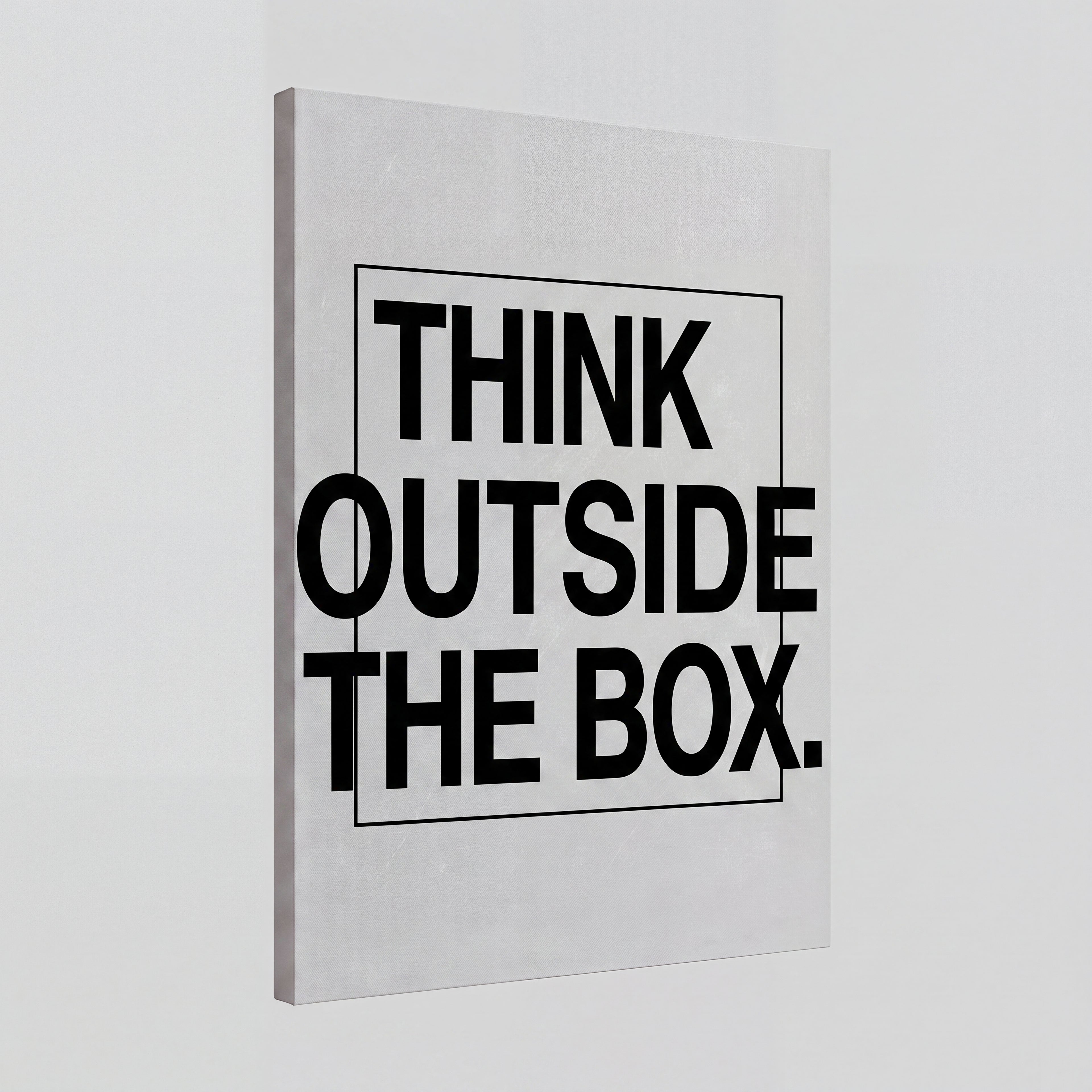 Think Outside The Box | Creative Typography Canvas Wall Art