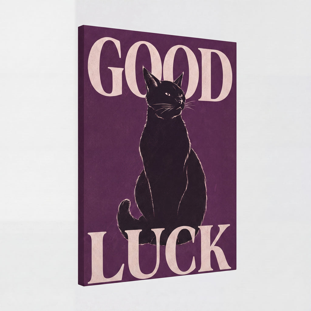 Good Luck | Japanese Lucky Cat Streetwear Canvas Wall Art