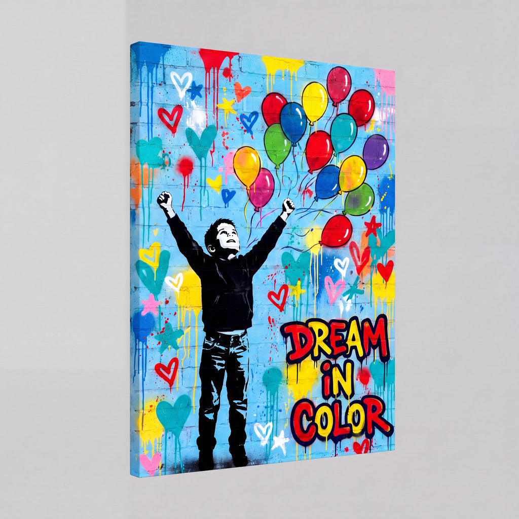 Dream In Color | Vibrant Abstract Inspirational Canvas Wall Art