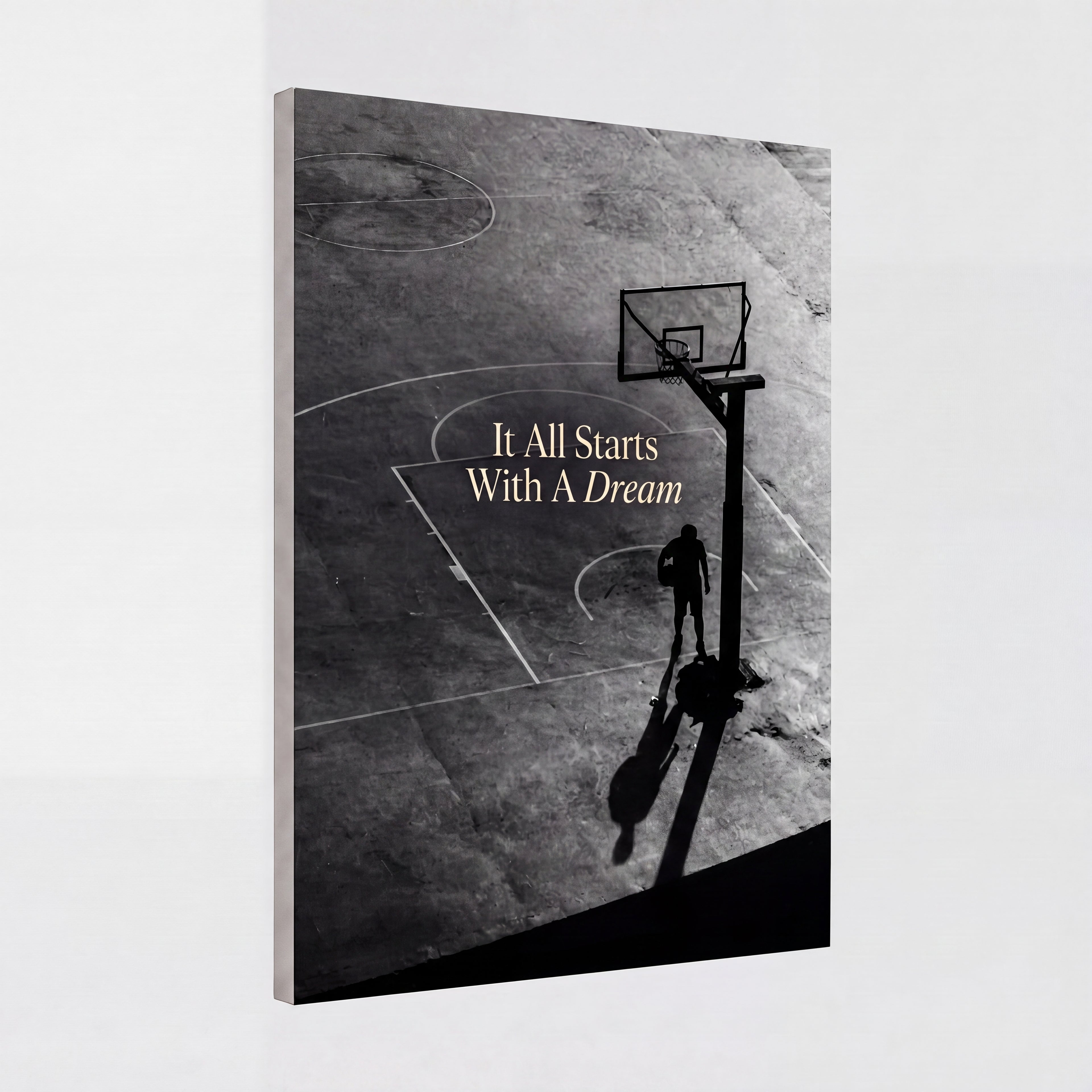 It All Starts With A Dream | Basketball Court Canvas Wall Art