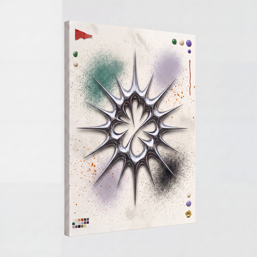Liquid Chrome | Abstract Metallic 3D Canvas Wall Art
