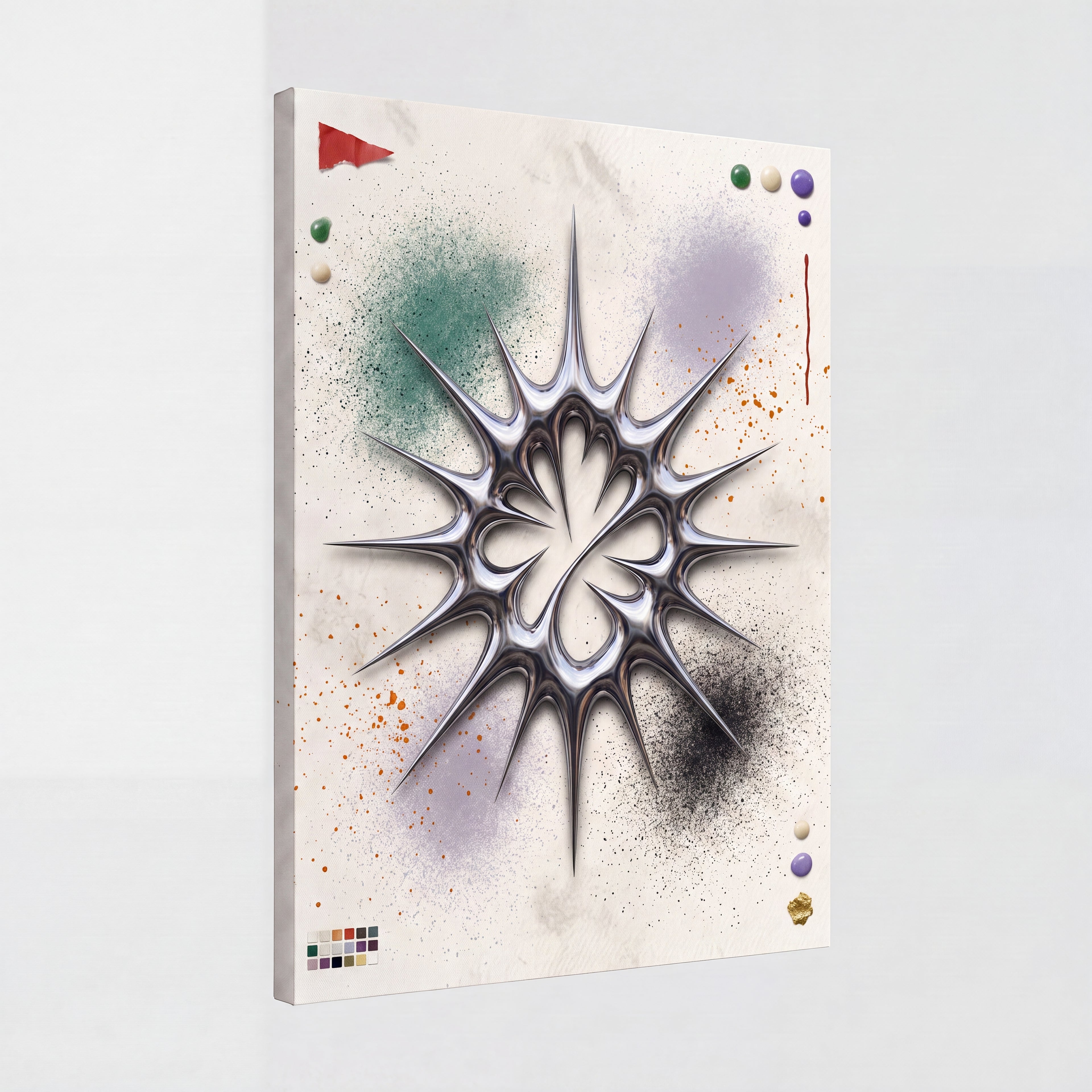 Liquid Chrome | Abstract Metallic 3D Canvas Wall Art