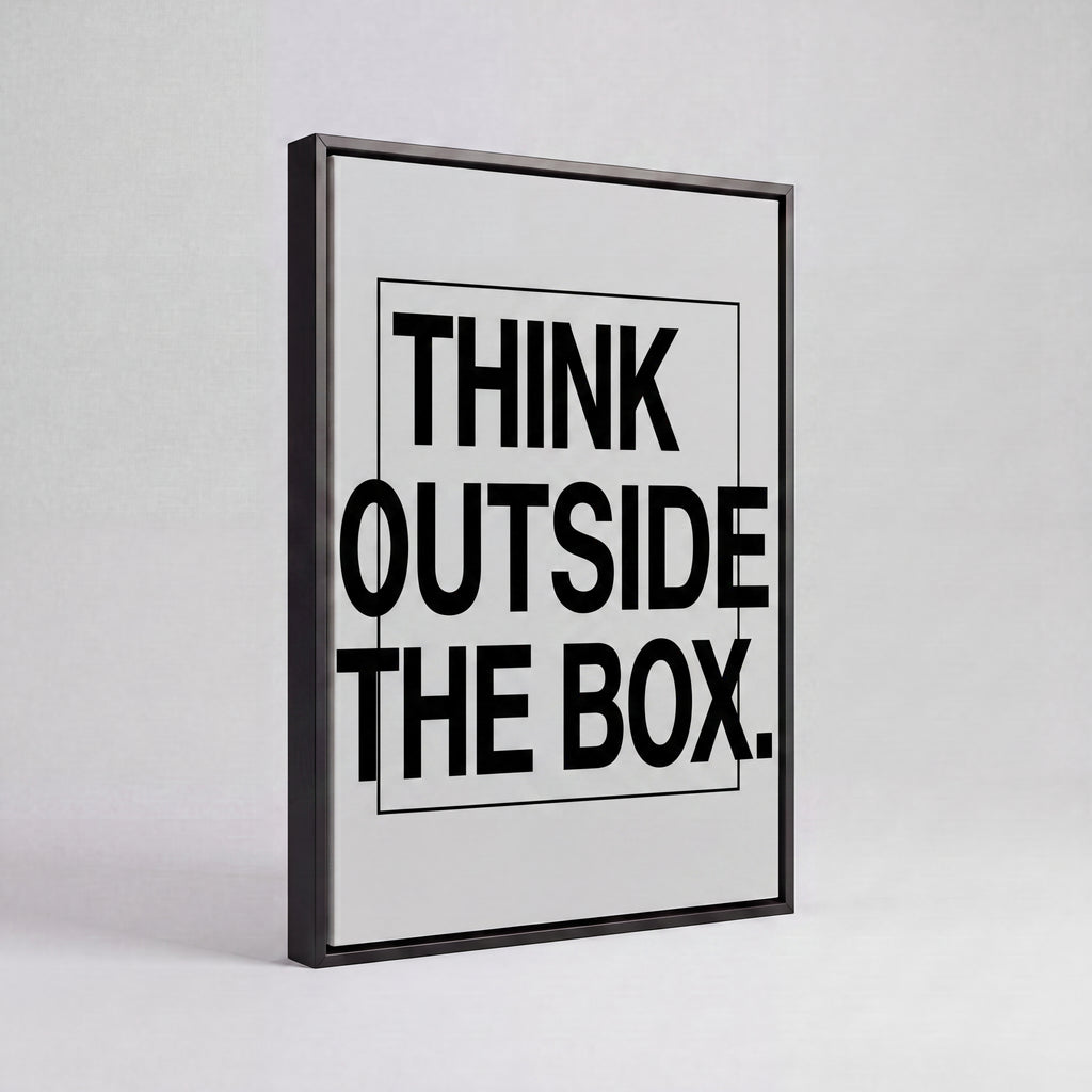 Think Outside The Box | Creative Typography Canvas Wall Art