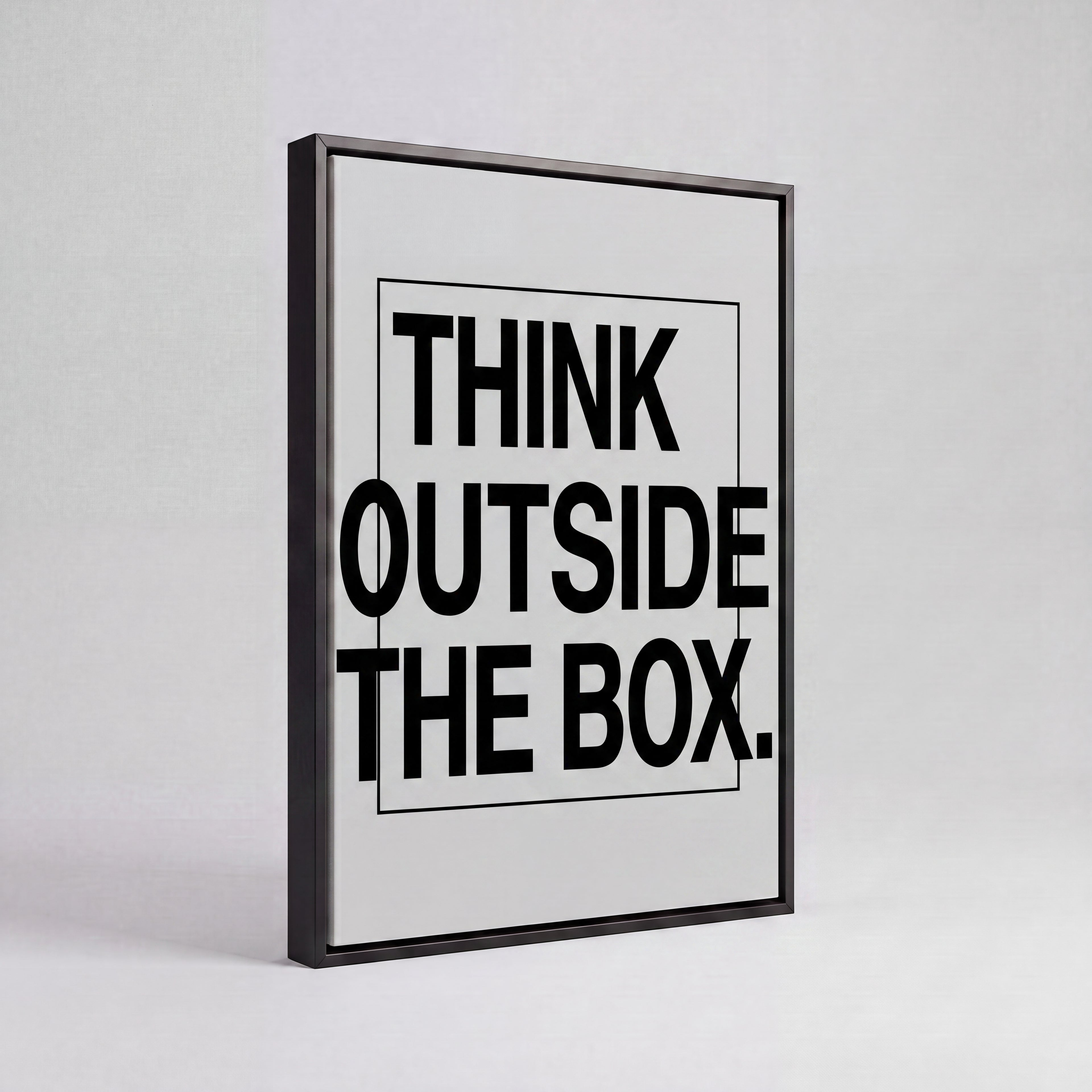 Think Outside The Box | Creative Typography Canvas Wall Art
