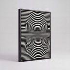 Optical Art Waves | Black & White Geometric Canvas Wall Art