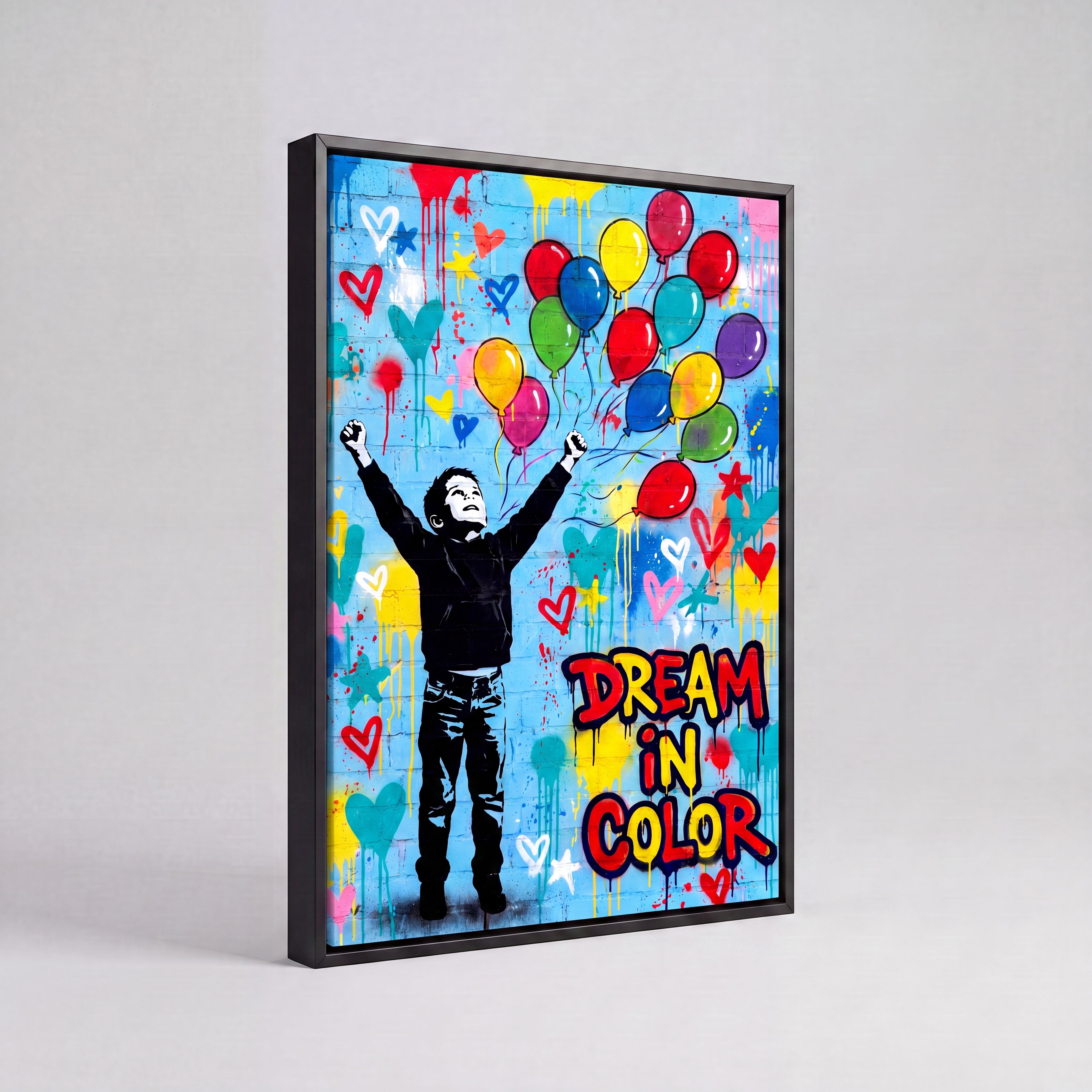 Dream In Color | Vibrant Abstract Inspirational Canvas Wall Art