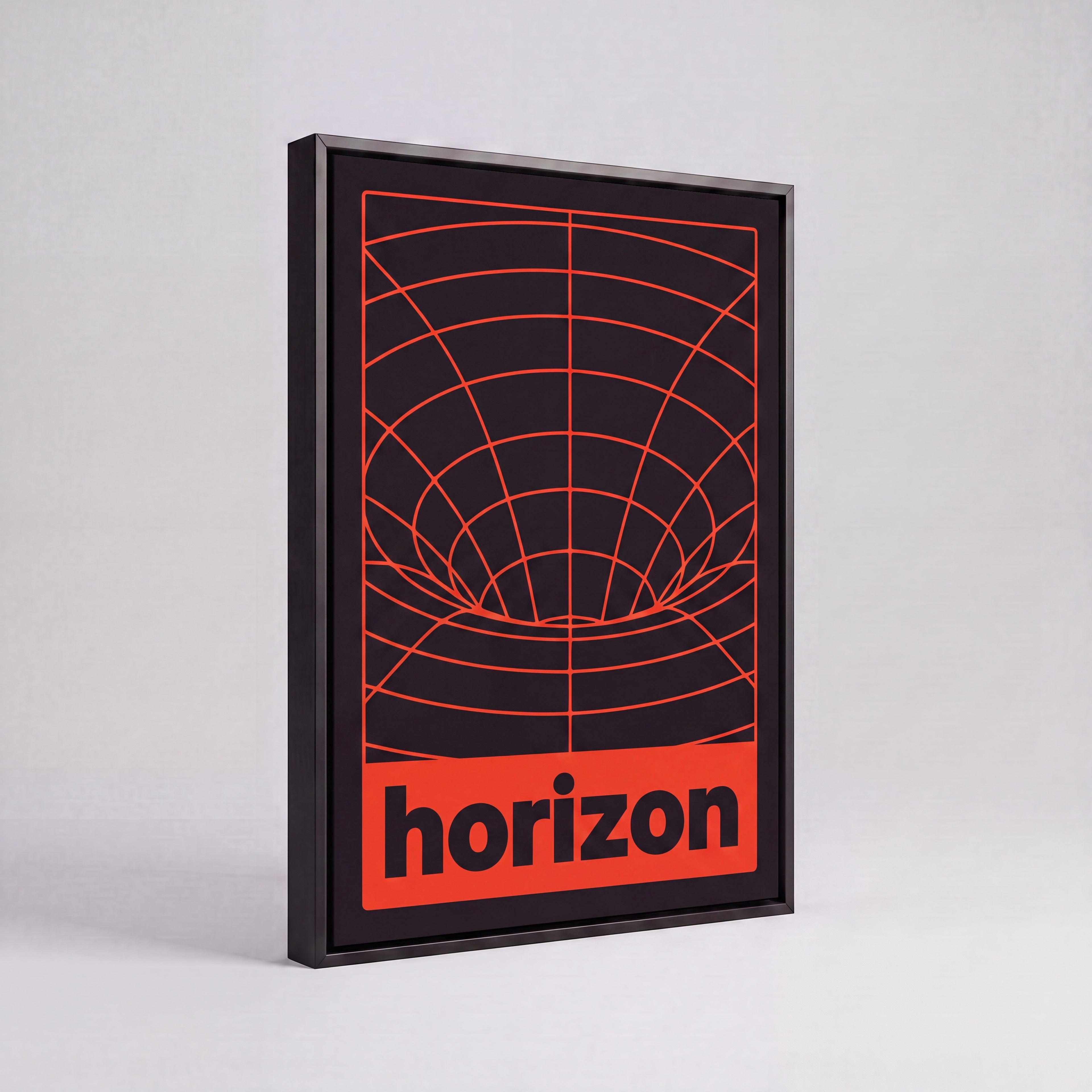 Horizon | Retro-Futurist Vortex Grid Canvas Wall Art