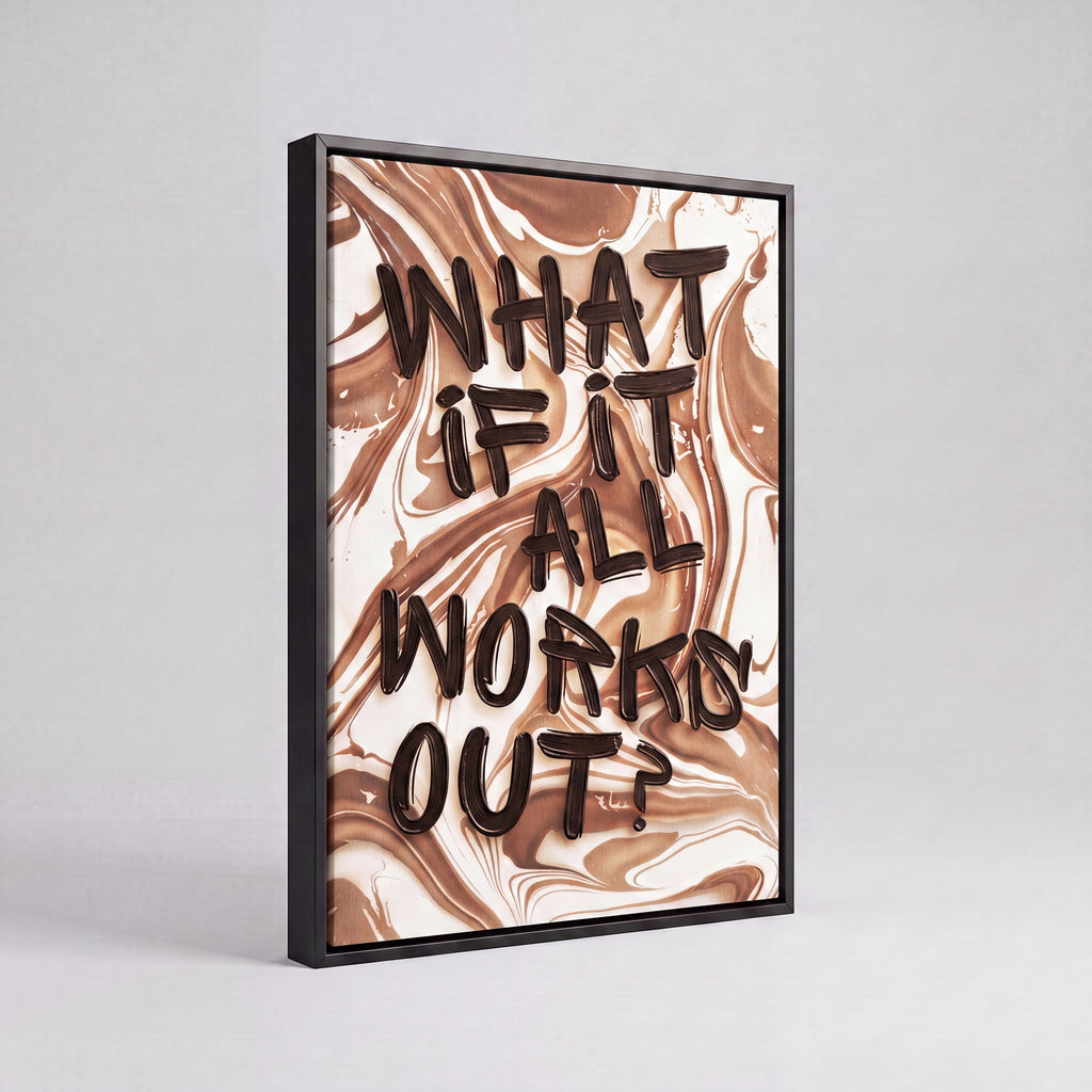 What If It All Works Out | Marble Typography Canvas Wall Art