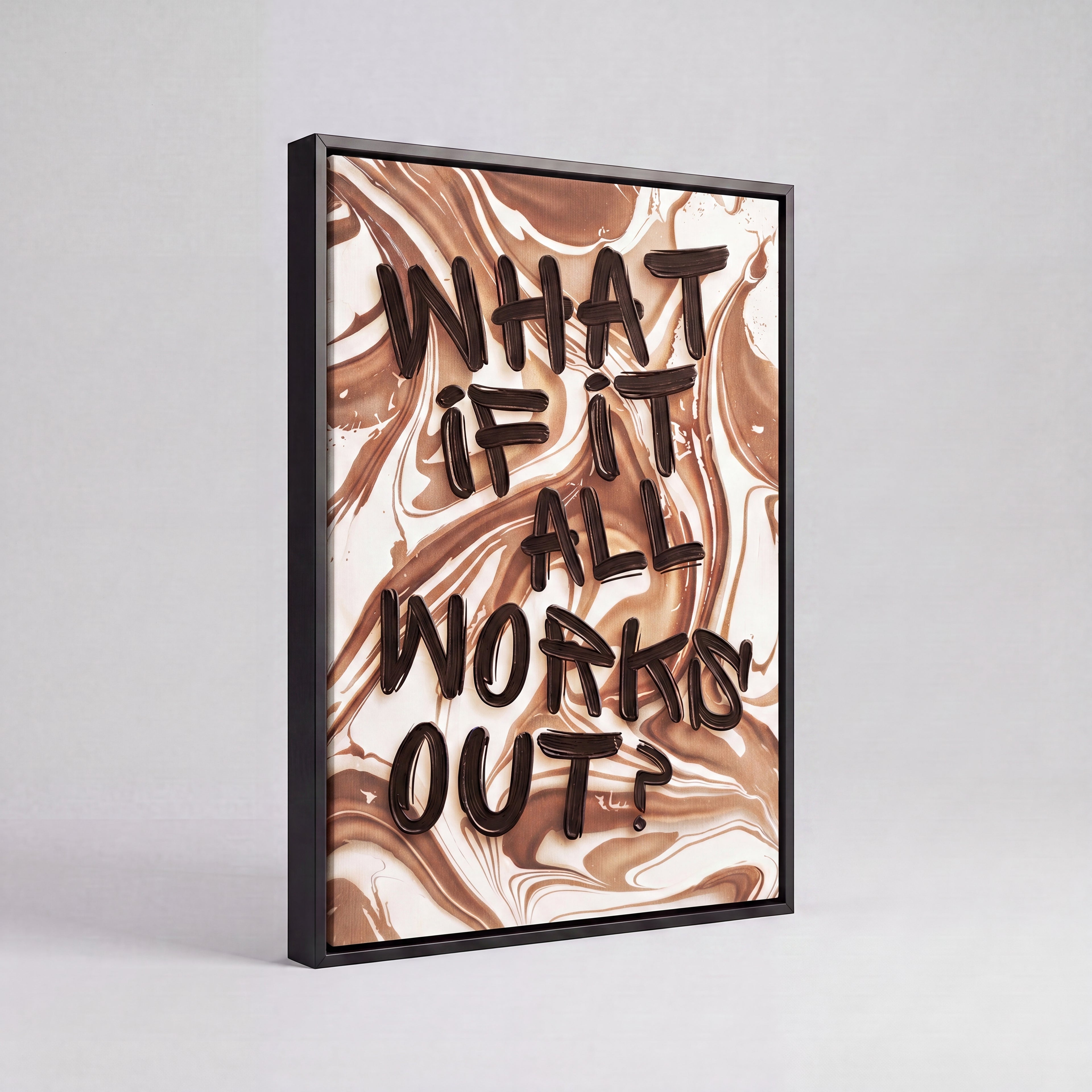 What If It All Works Out | Marble Typography Canvas Wall Art