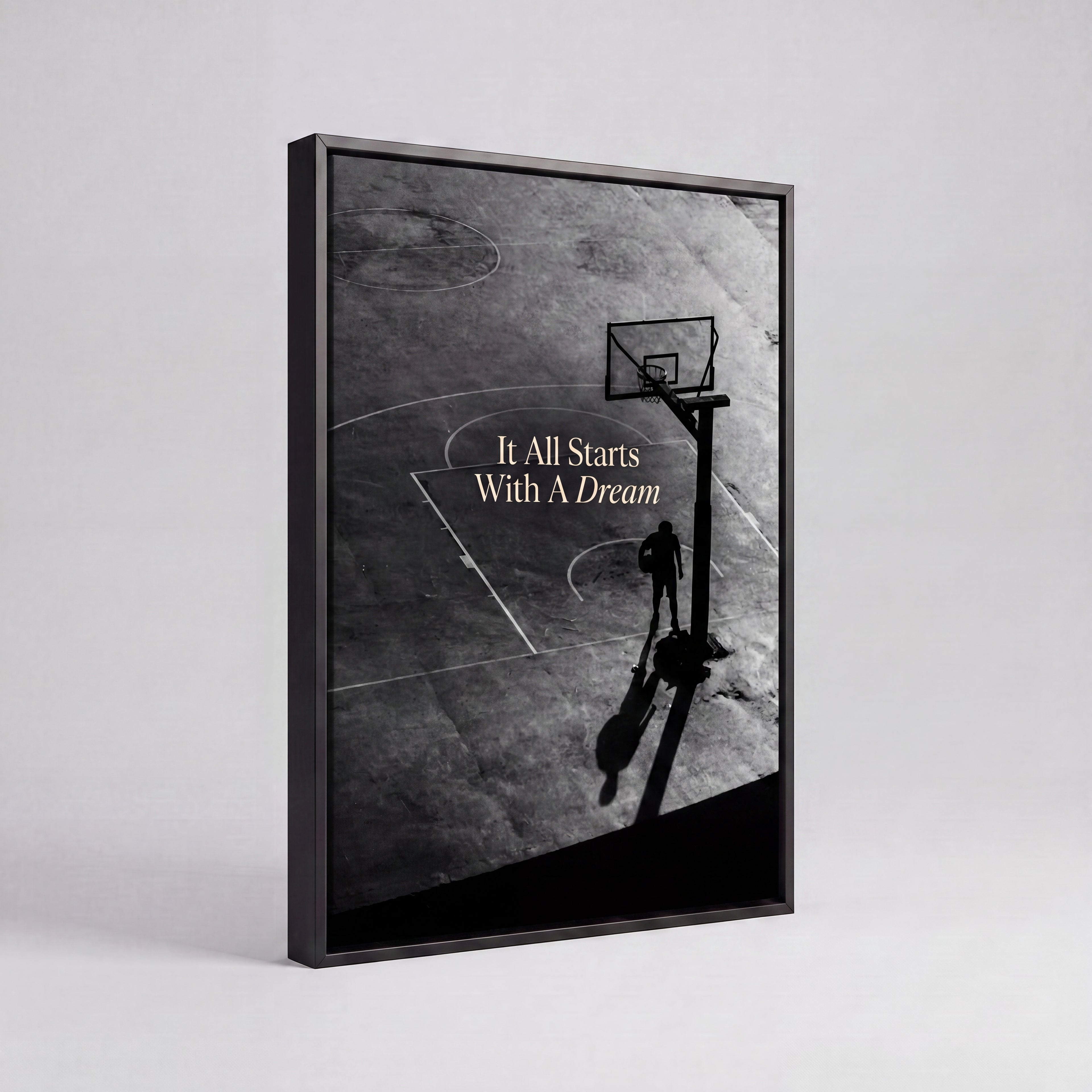 It All Starts With A Dream | Basketball Court Canvas Wall Art