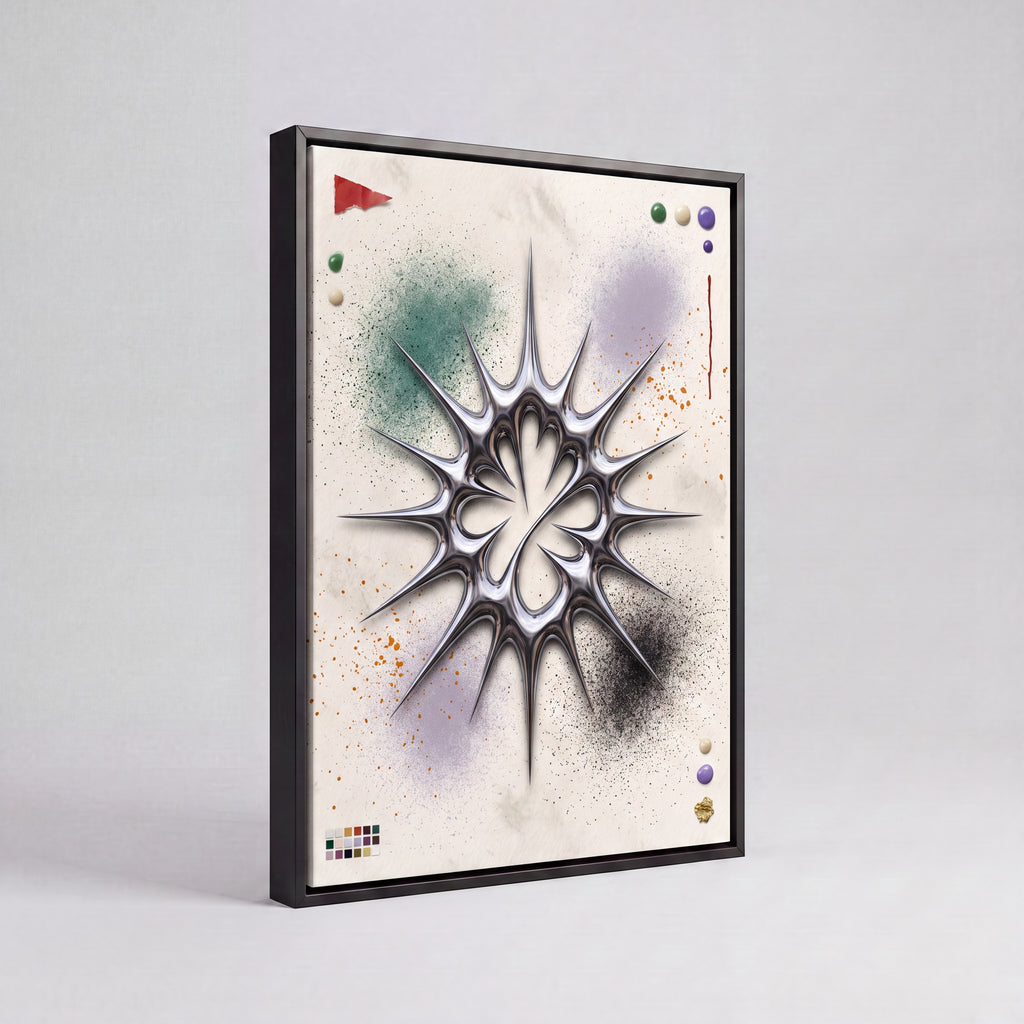Liquid Chrome | Abstract Metallic 3D Canvas Wall Art
