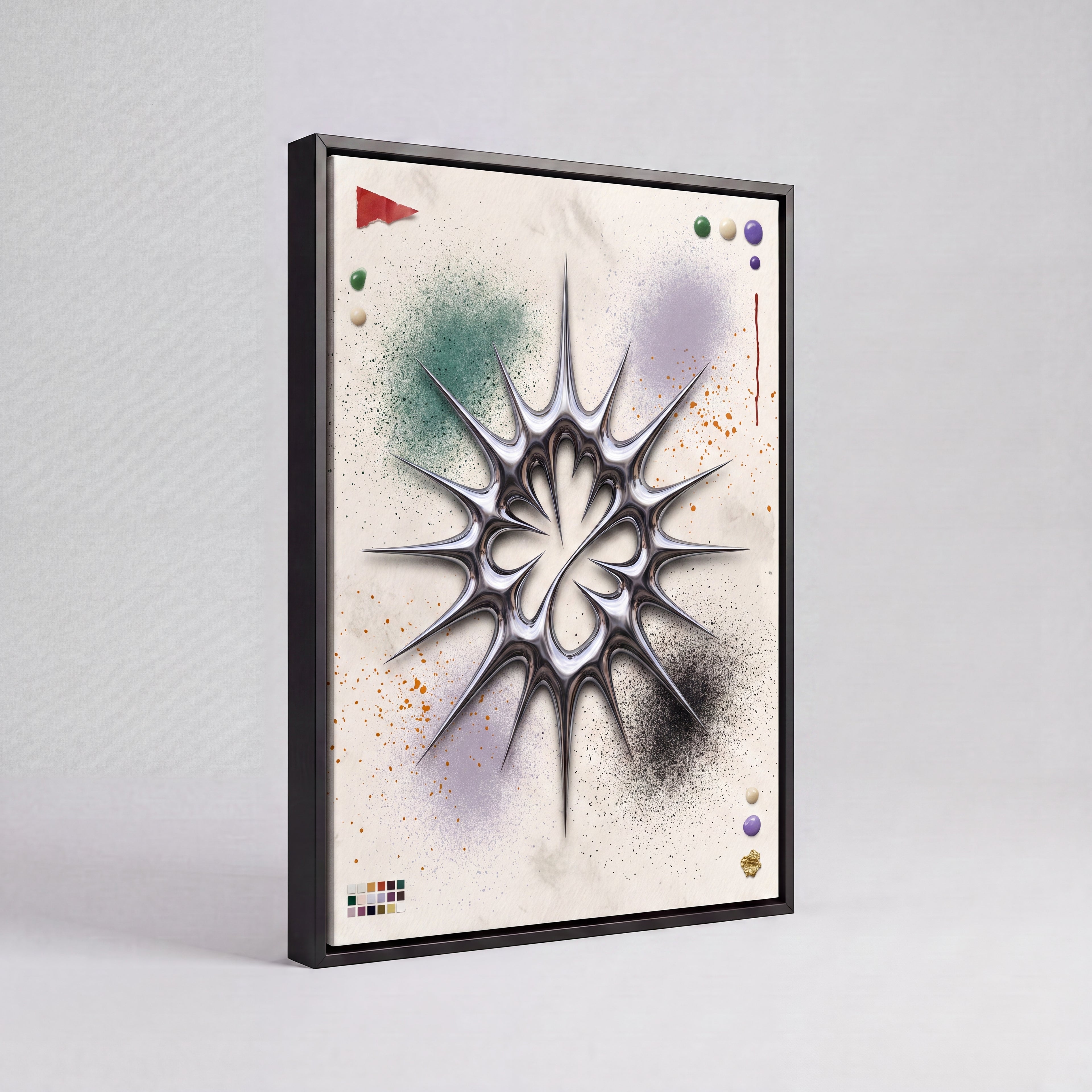 Liquid Chrome | Abstract Metallic 3D Canvas Wall Art