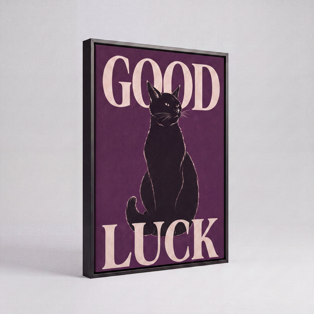 Good Luck | Japanese Lucky Cat Streetwear Canvas Wall Art