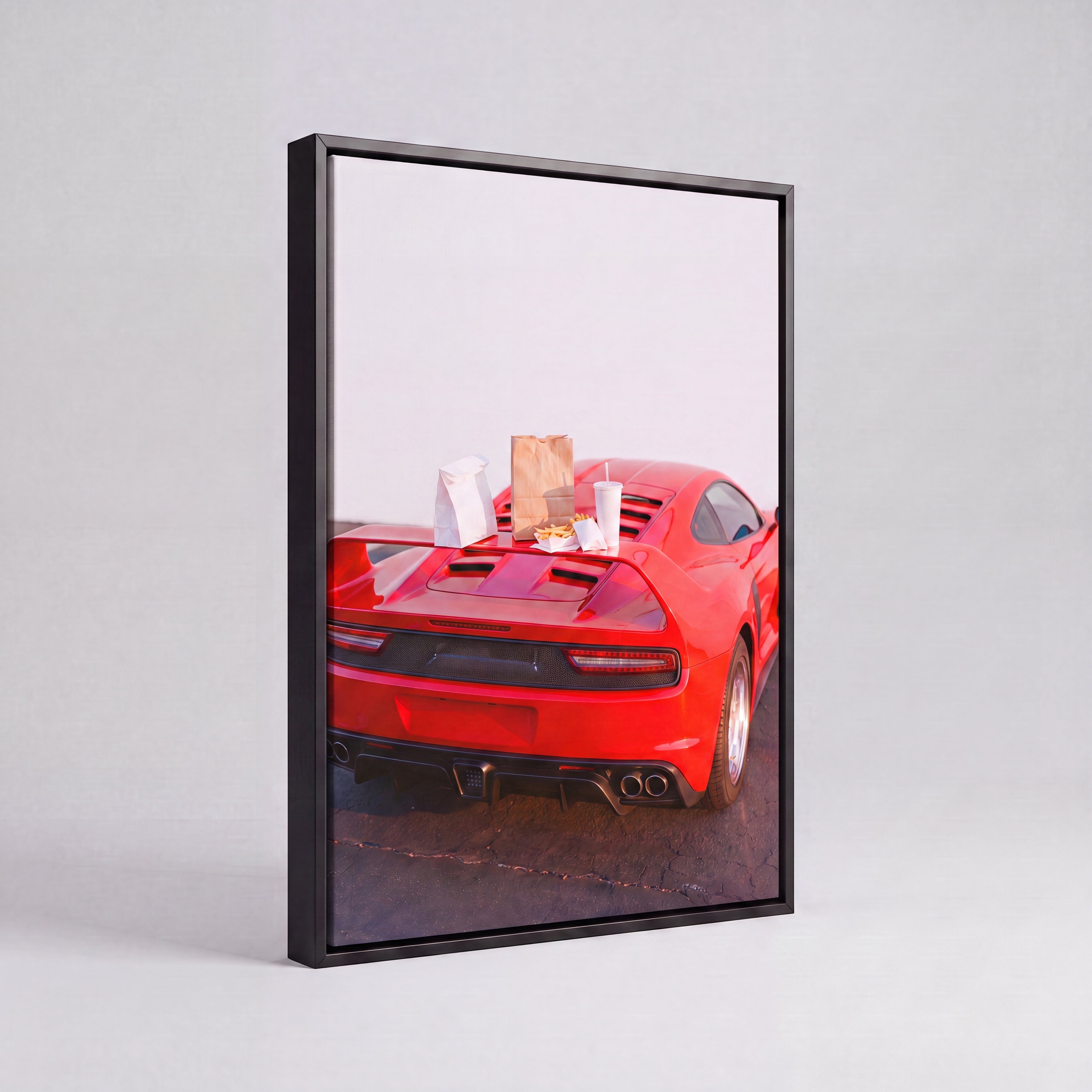 Cheat Day | Supercar & Fast Food Pop Art Canvas Wall Art