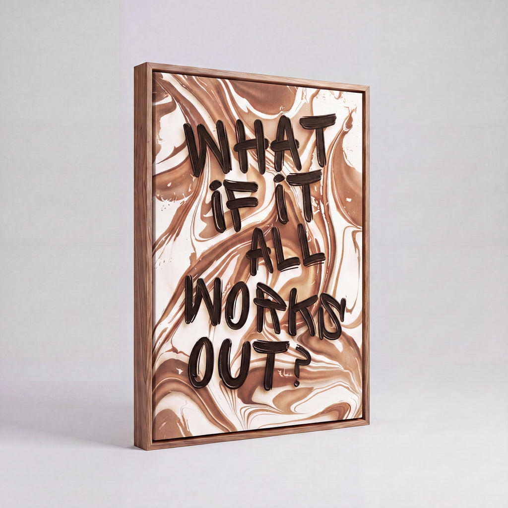 What If It All Works Out | Marble Typography Canvas Wall Art