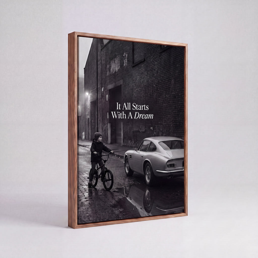 It All Starts With A Dream | Luxury Supercar Canvas Wall Art