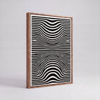 Optical Art Waves | Black & White Geometric Canvas Wall Art