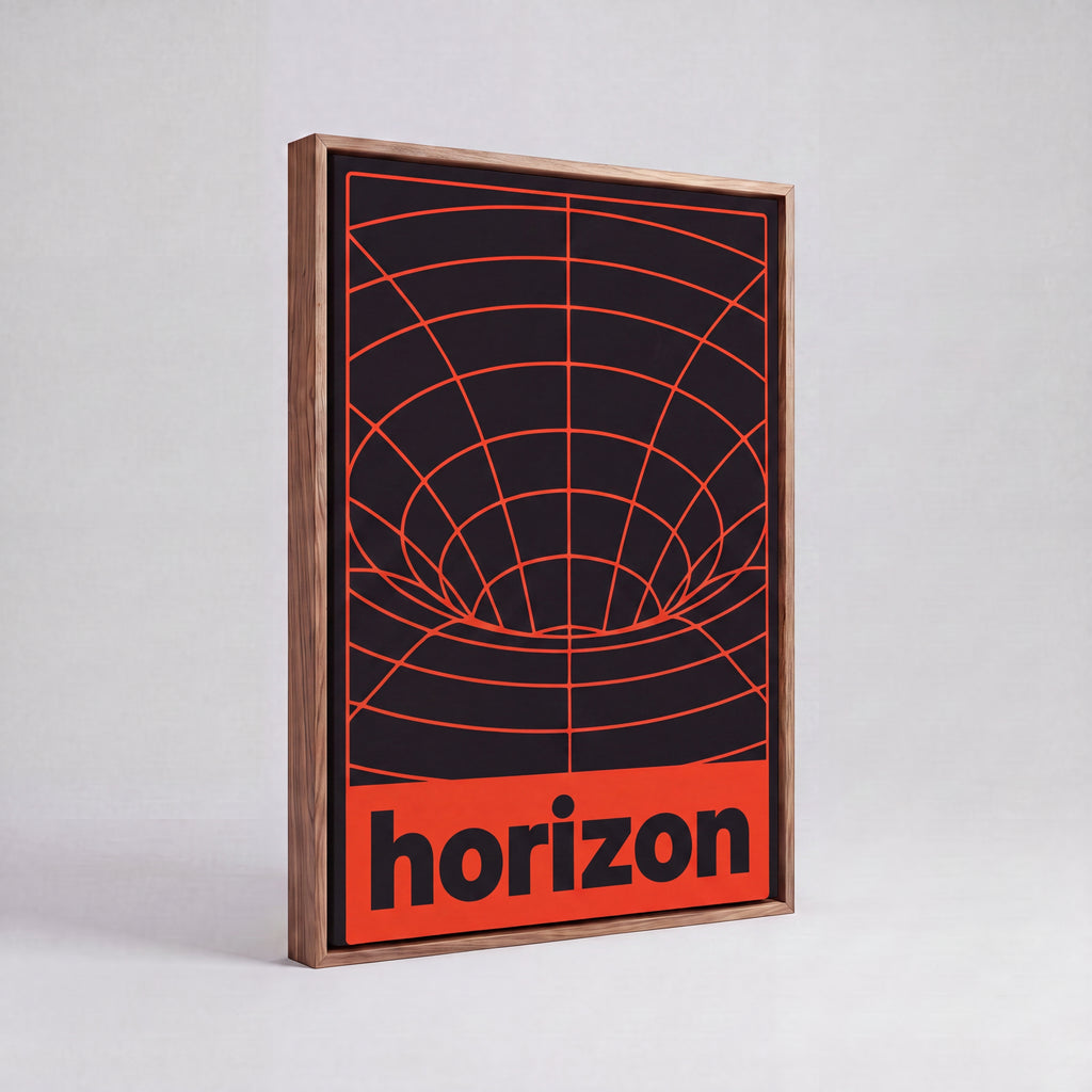 Horizon | Retro-Futurist Vortex Grid Canvas Wall Art