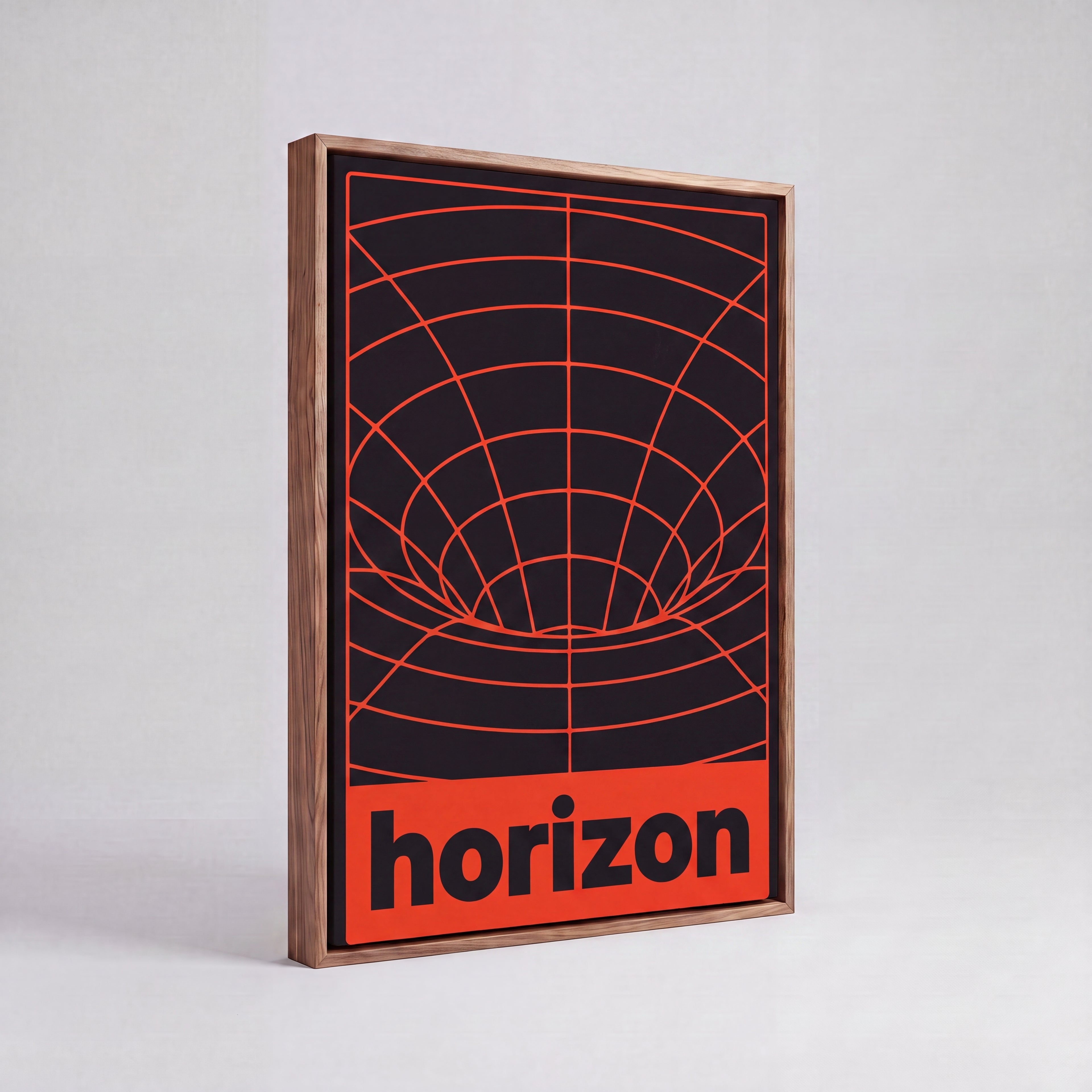 Horizon | Retro-Futurist Vortex Grid Canvas Wall Art