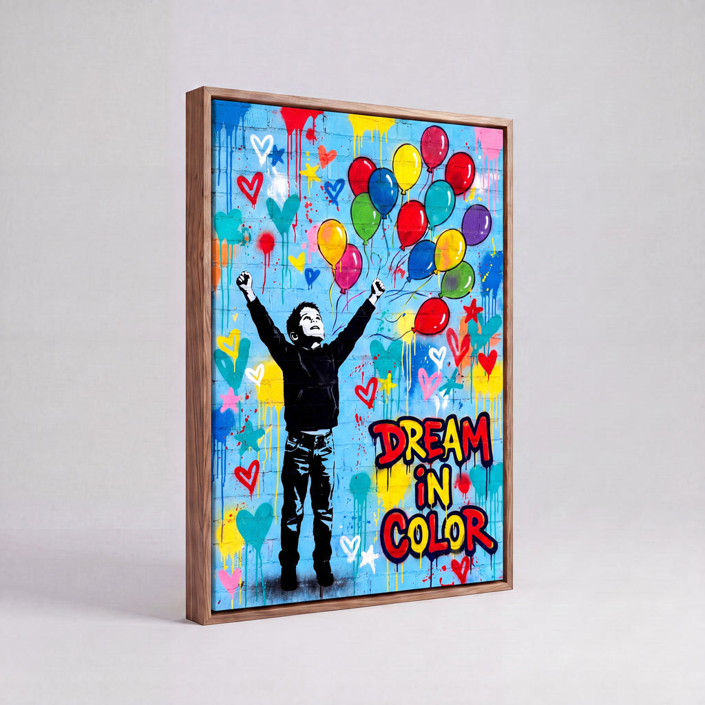 Dream In Color | Vibrant Abstract Inspirational Canvas Wall Art