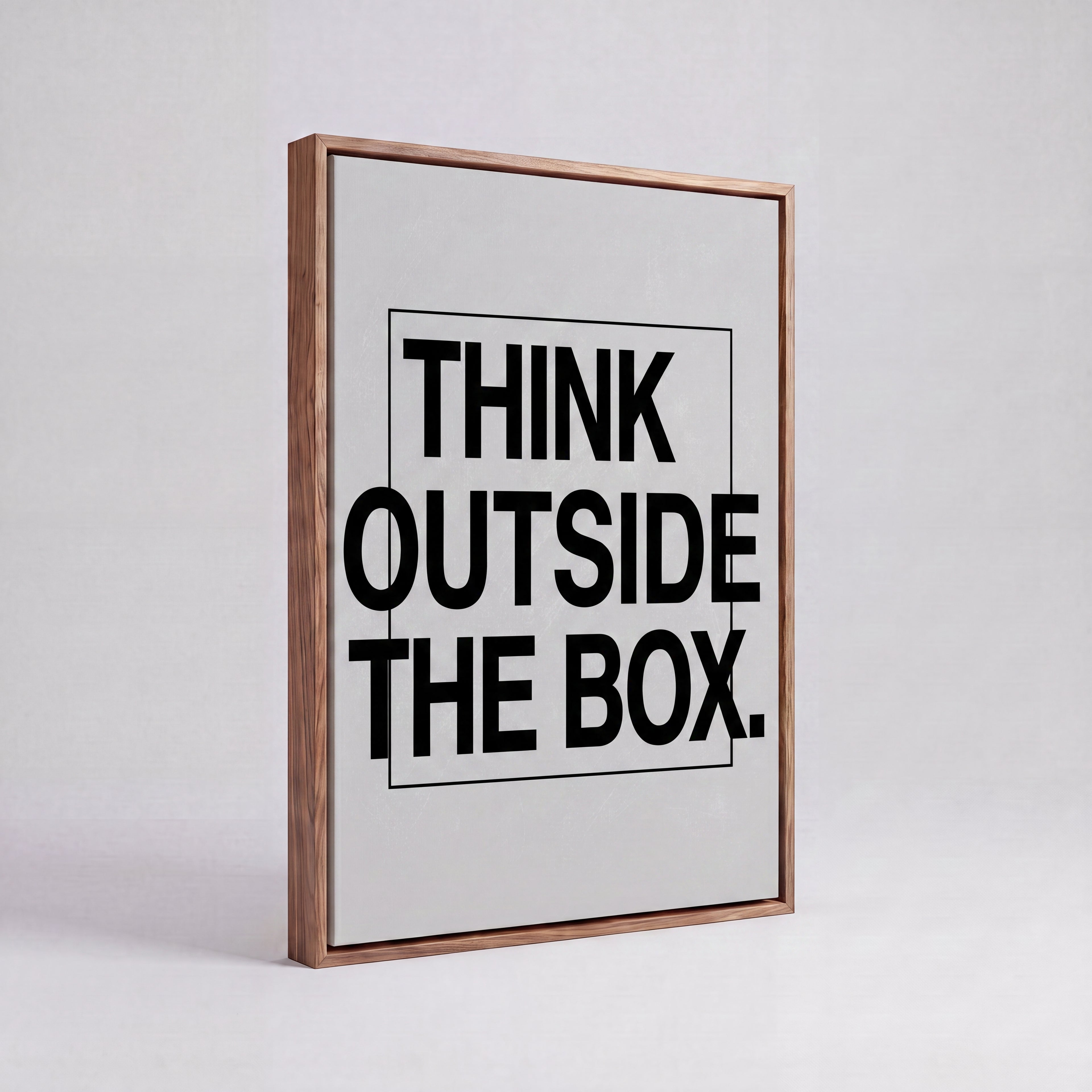 Think Outside The Box | Creative Typography Canvas Wall Art