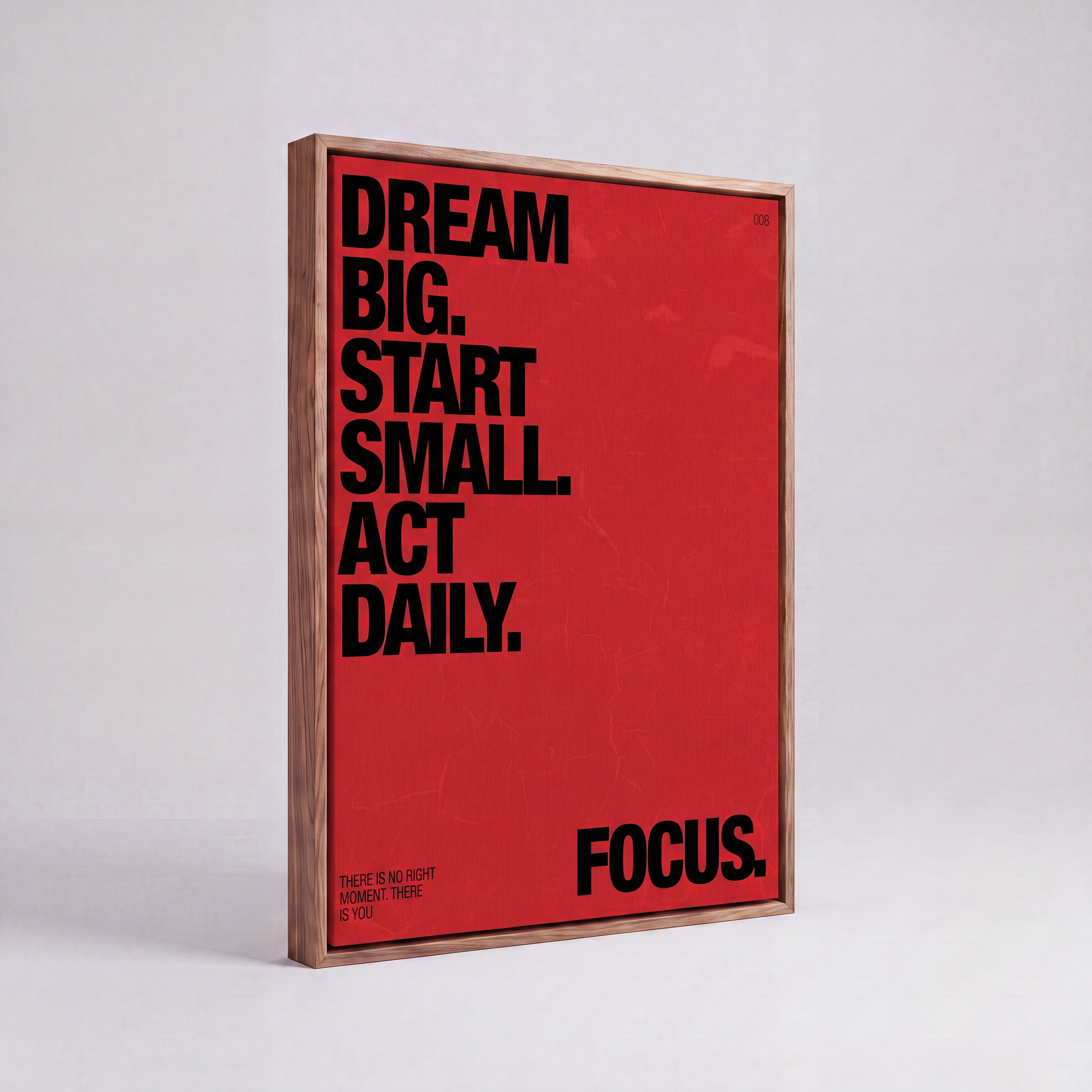 Dream Big Start Small Act Daily | Red Typographic Canvas Wall Art