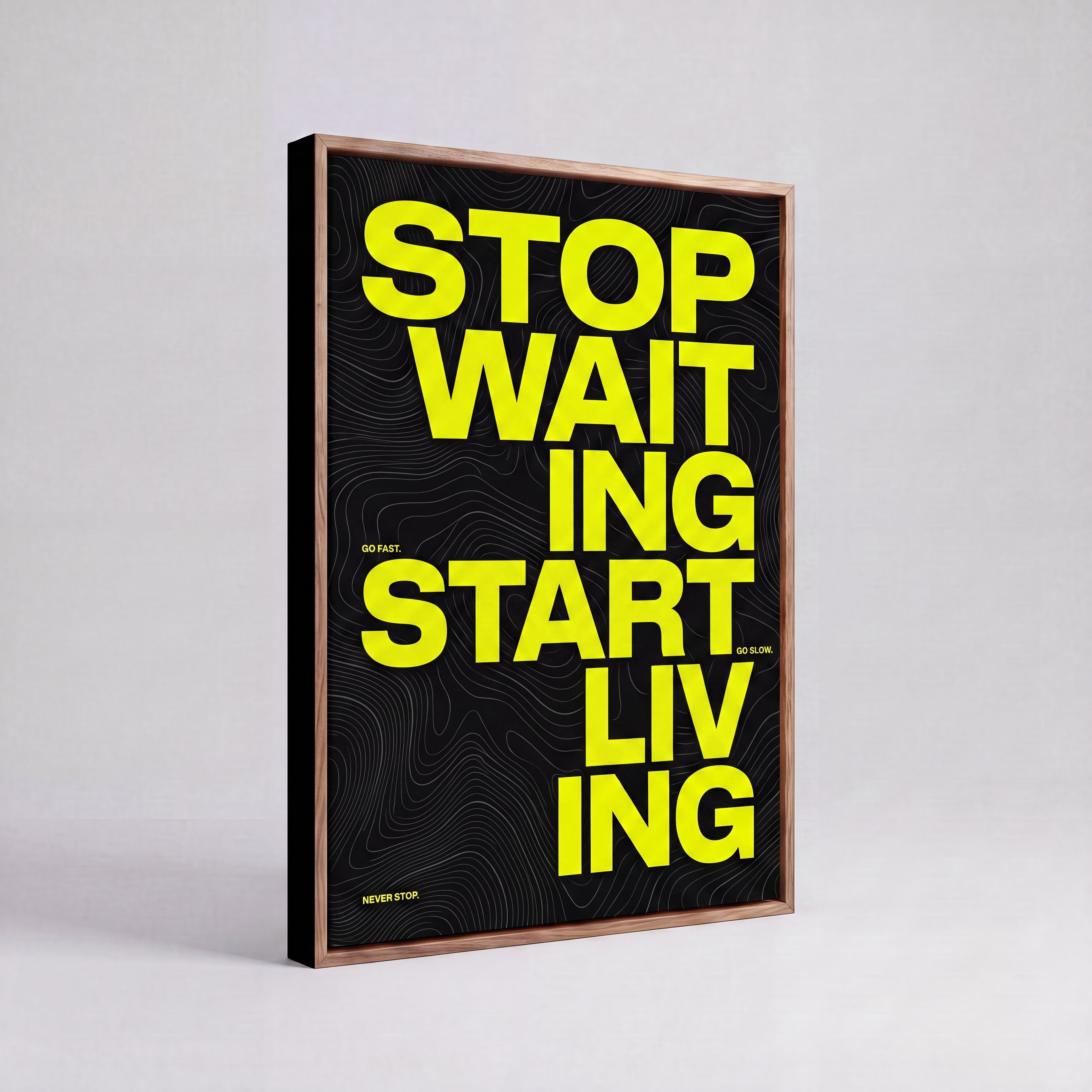 Stop Waiting Start Living | Motivational Canvas Wall Art
