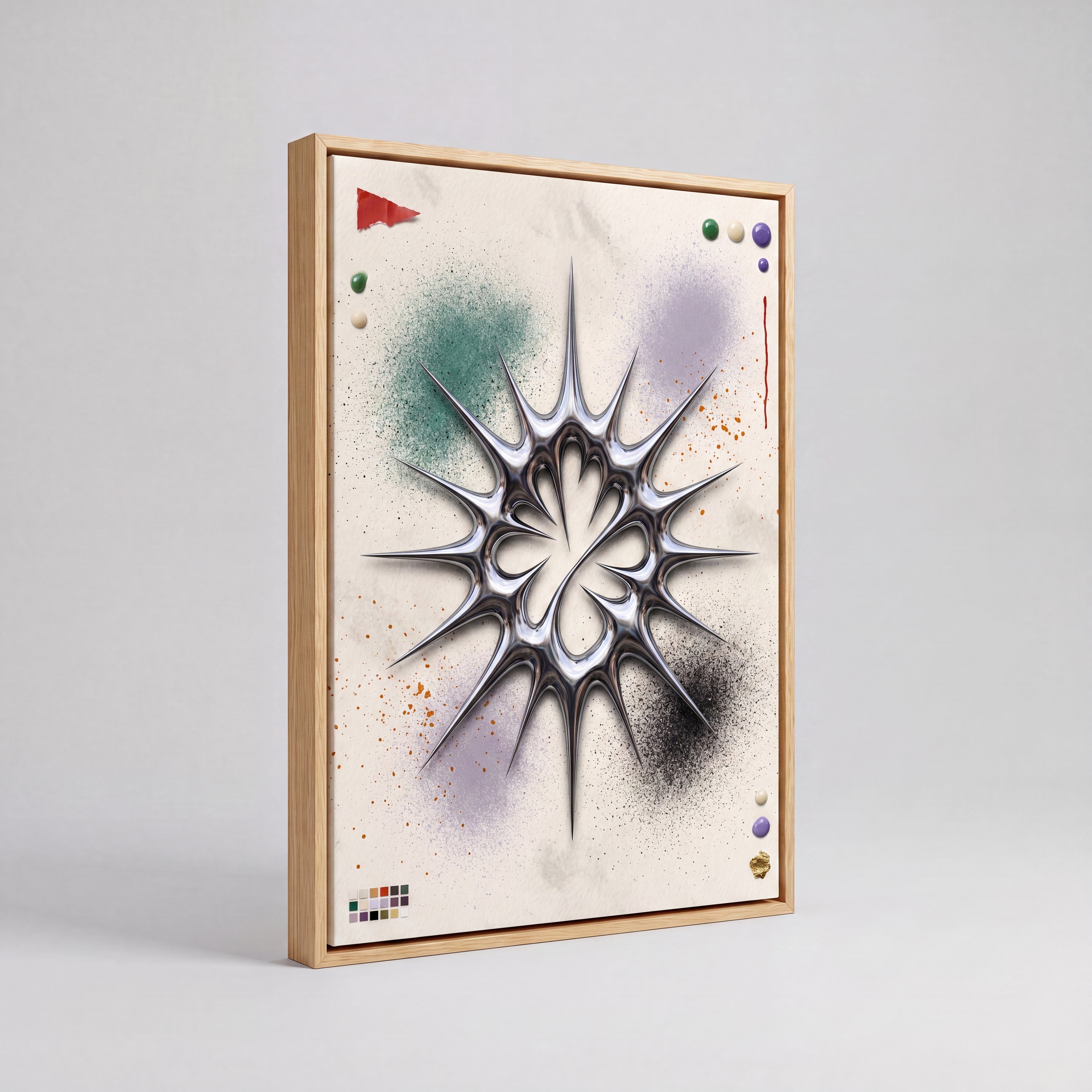 Liquid Chrome | Abstract Metallic 3D Canvas Wall Art