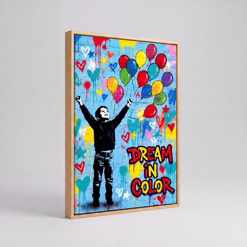 Dream In Color | Vibrant Abstract Inspirational Canvas Wall Art