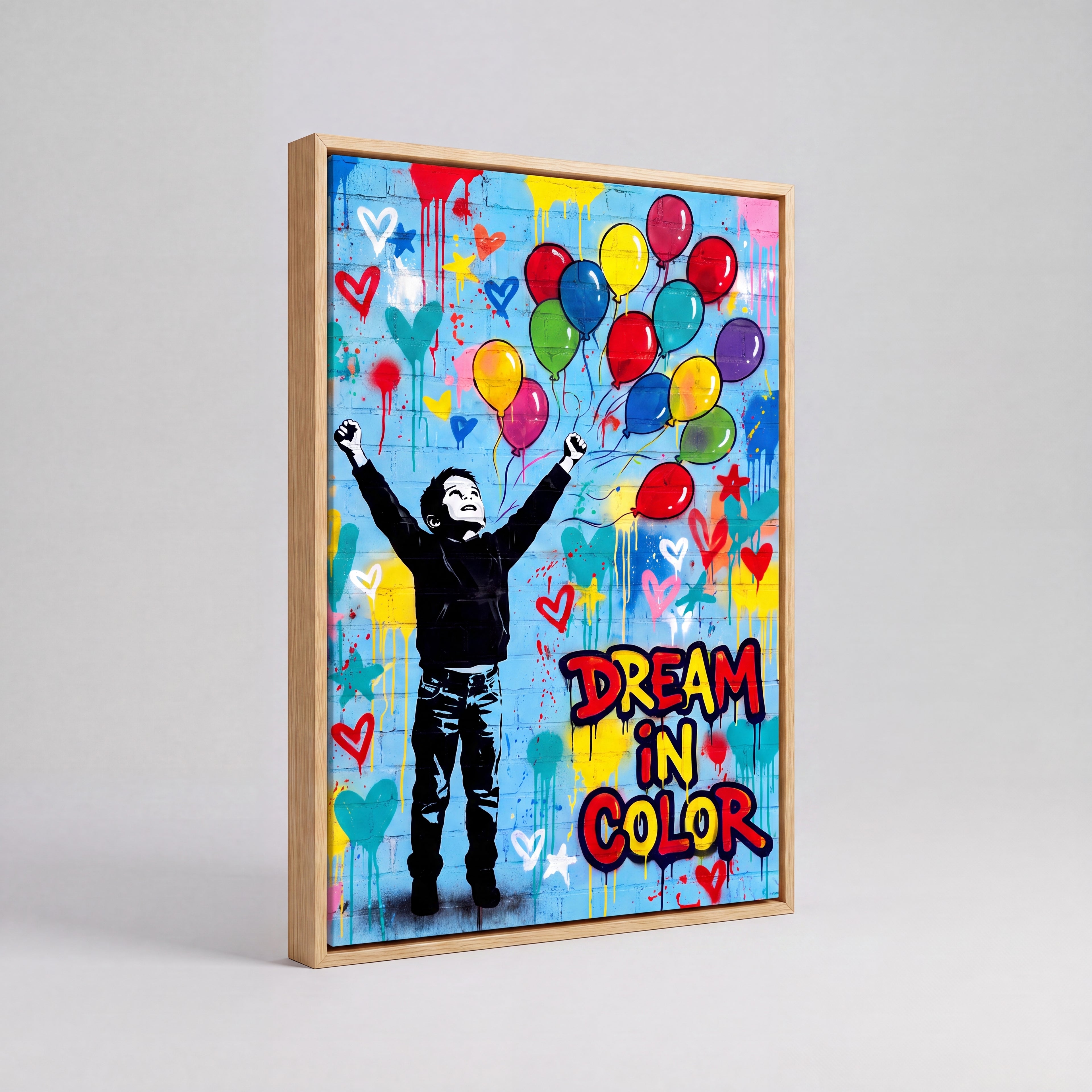 Dream In Color | Vibrant Abstract Inspirational Canvas Wall Art
