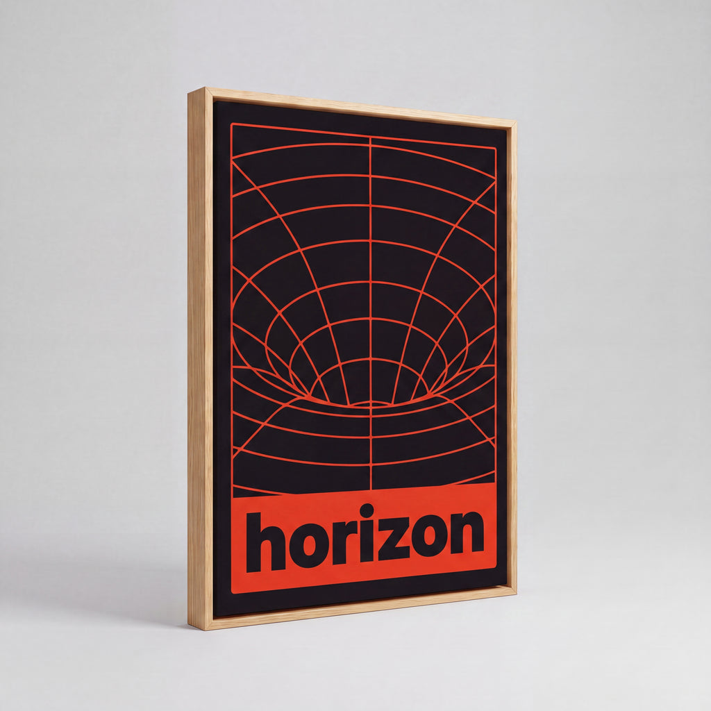 Horizon | Retro-Futurist Vortex Grid Canvas Wall Art