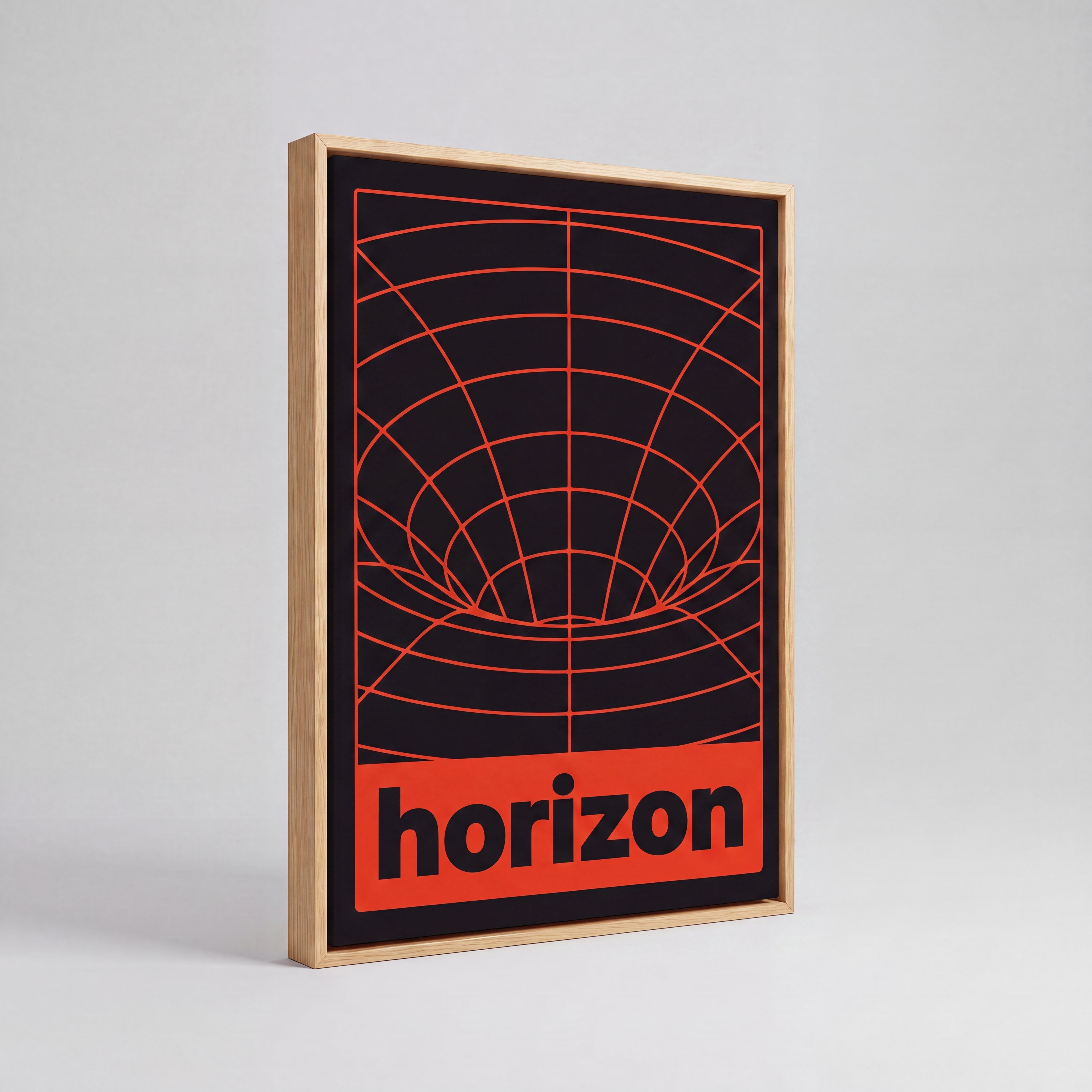 Horizon | Retro-Futurist Vortex Grid Canvas Wall Art