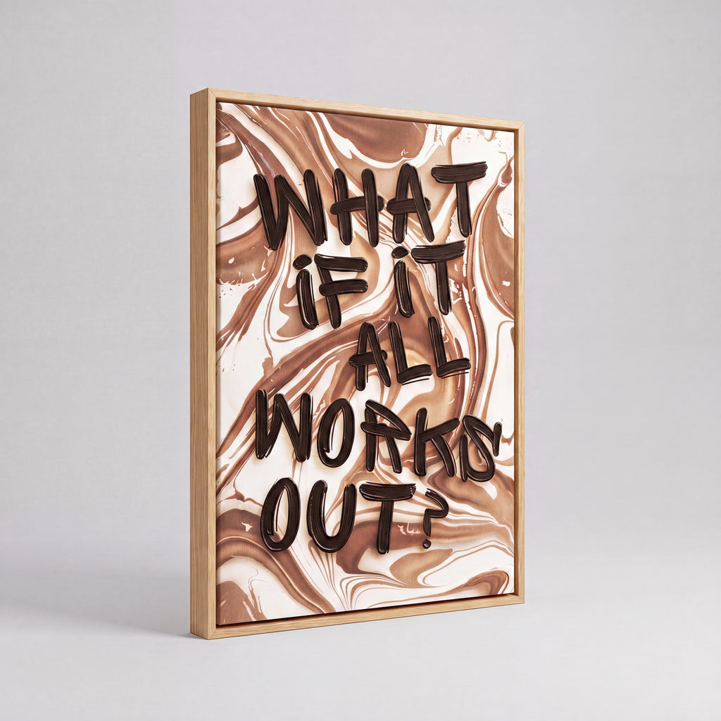 What If It All Works Out | Marble Typography Canvas Wall Art