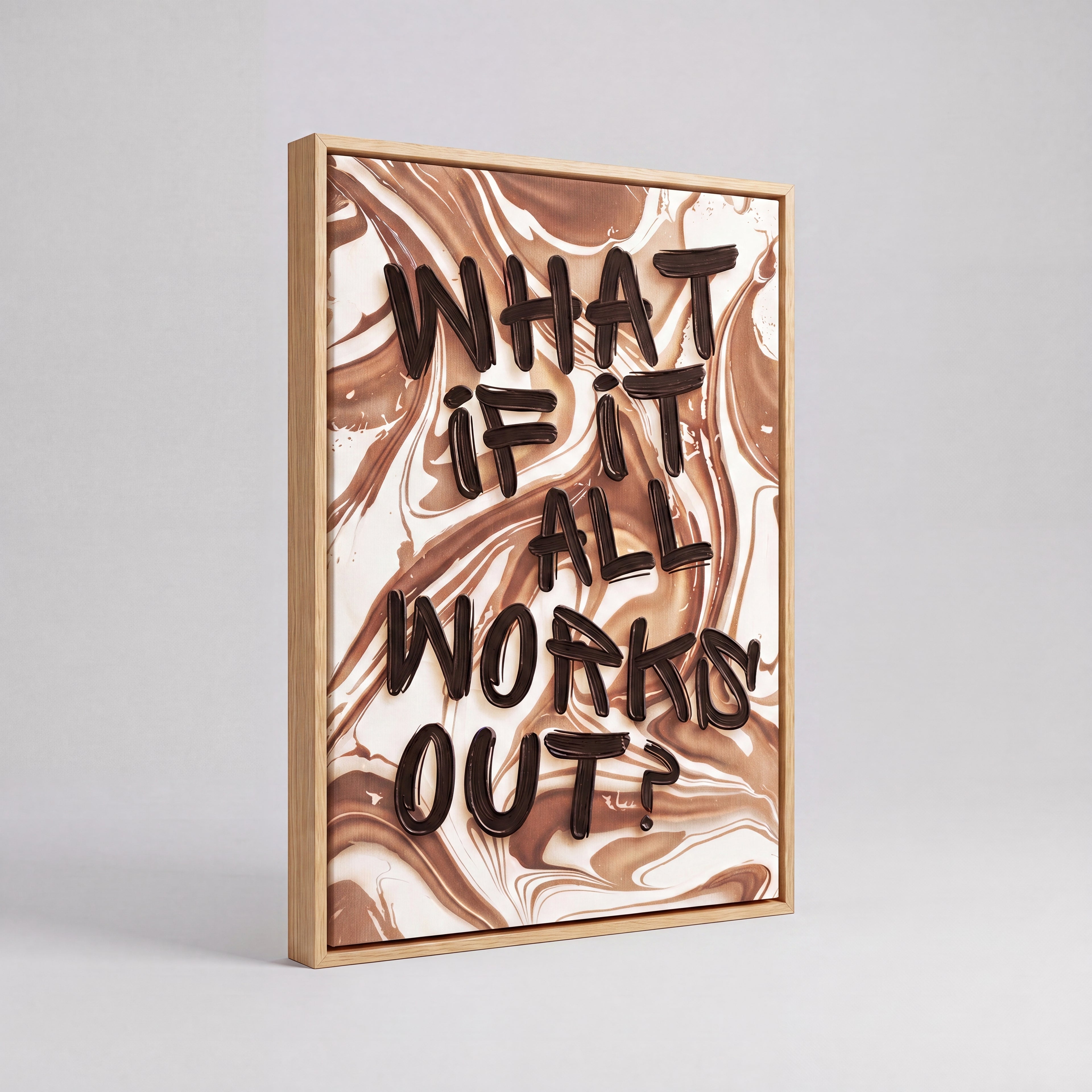 What If It All Works Out | Marble Typography Canvas Wall Art